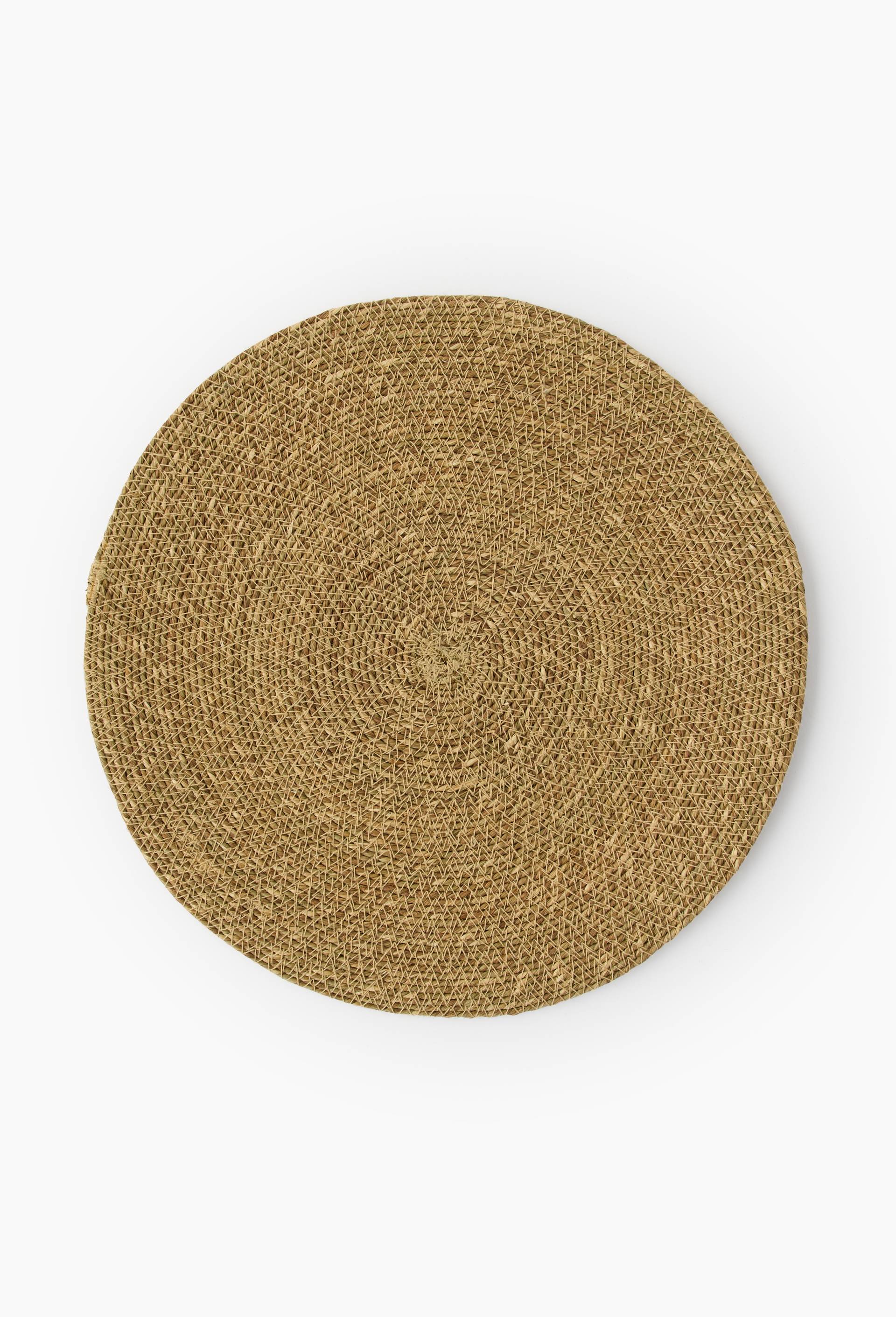 Set de table rond, 38cm de diam&egrave;tre, 100% jute, Beige clair, large image number 0