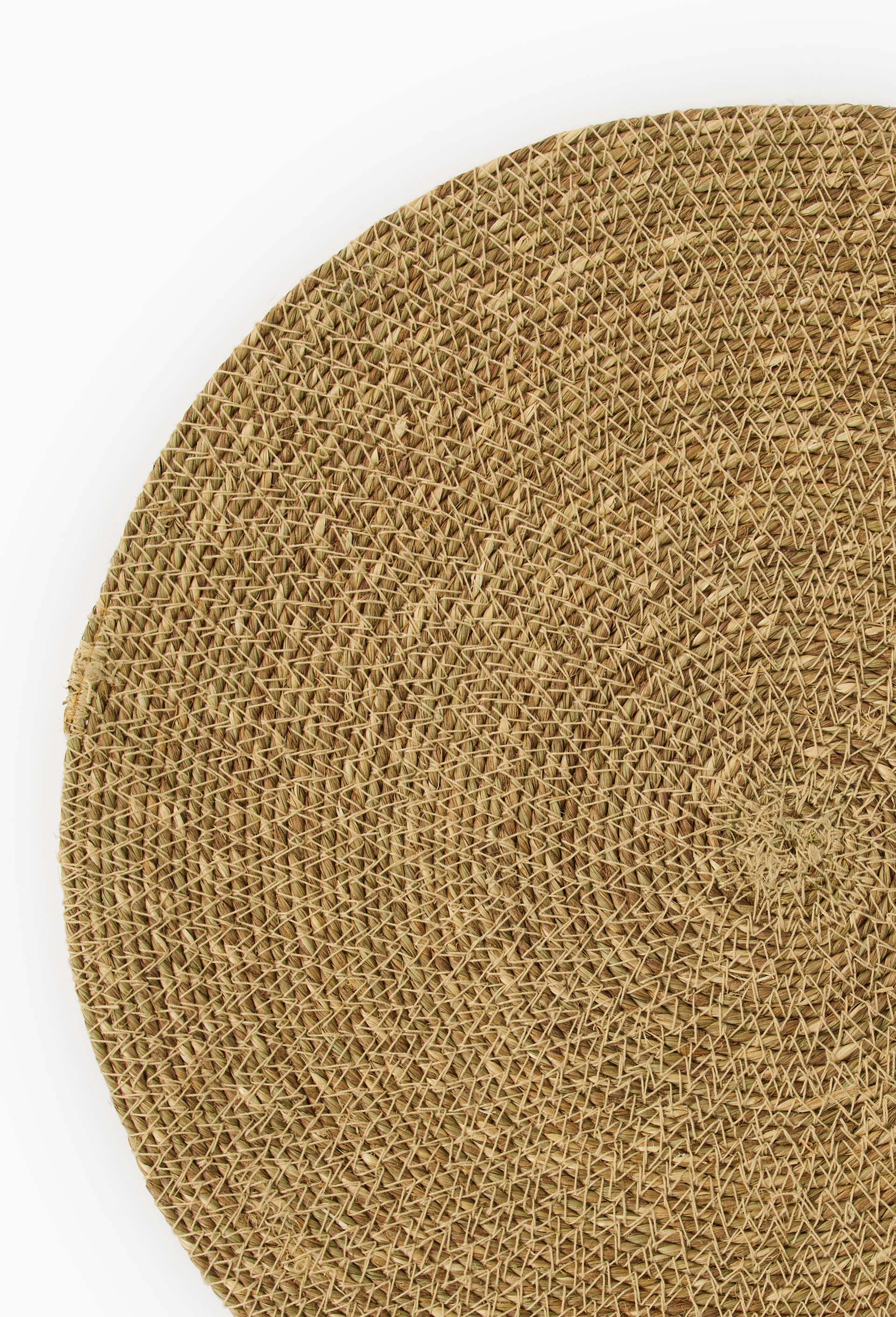 Set de table rond, 38cm de diam&egrave;tre, 100% jute, Beige clair, large image number 1