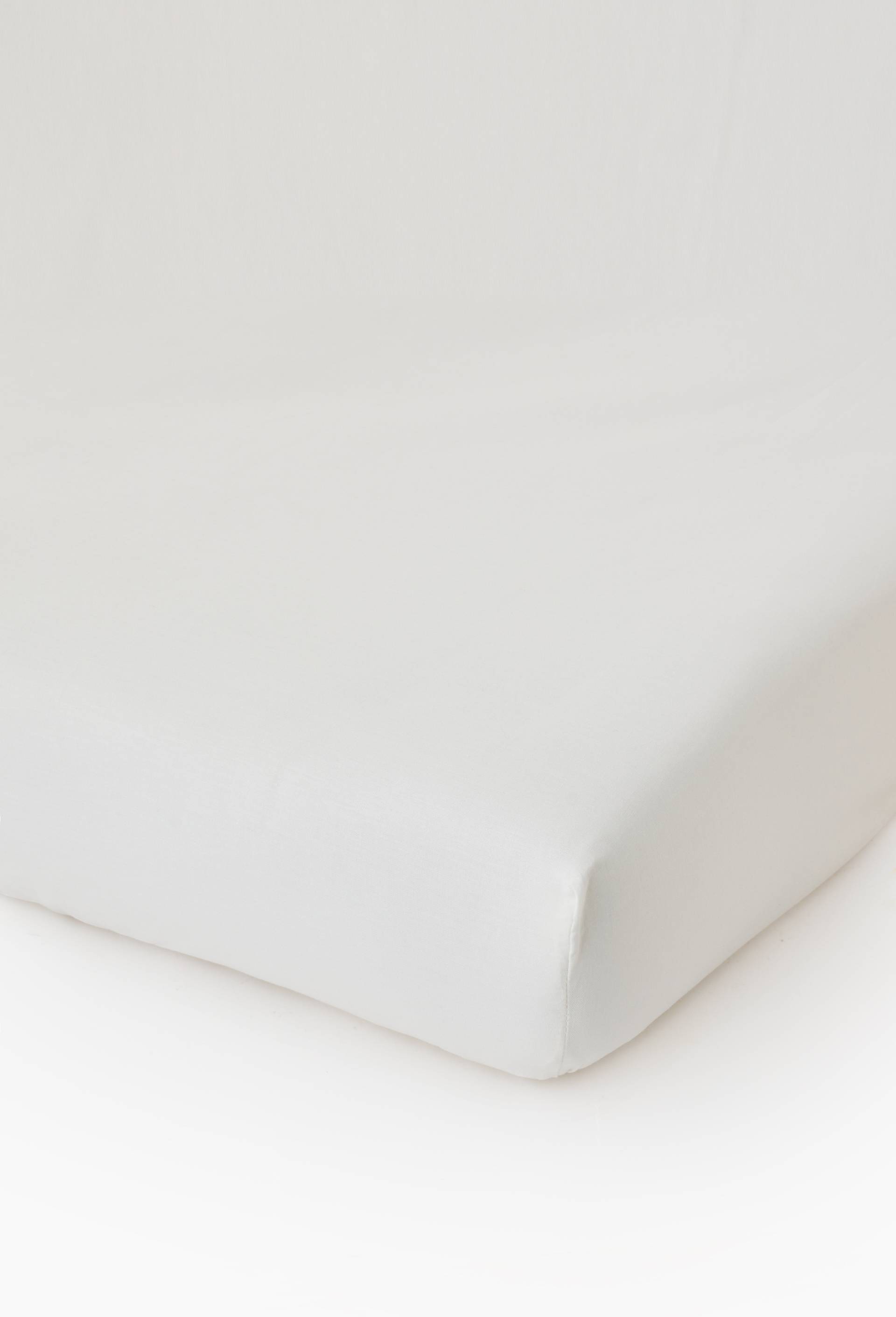 Drap housse, 100% coton bio 57 fils/cm2, GOTS, Blanc, large image number 0.0