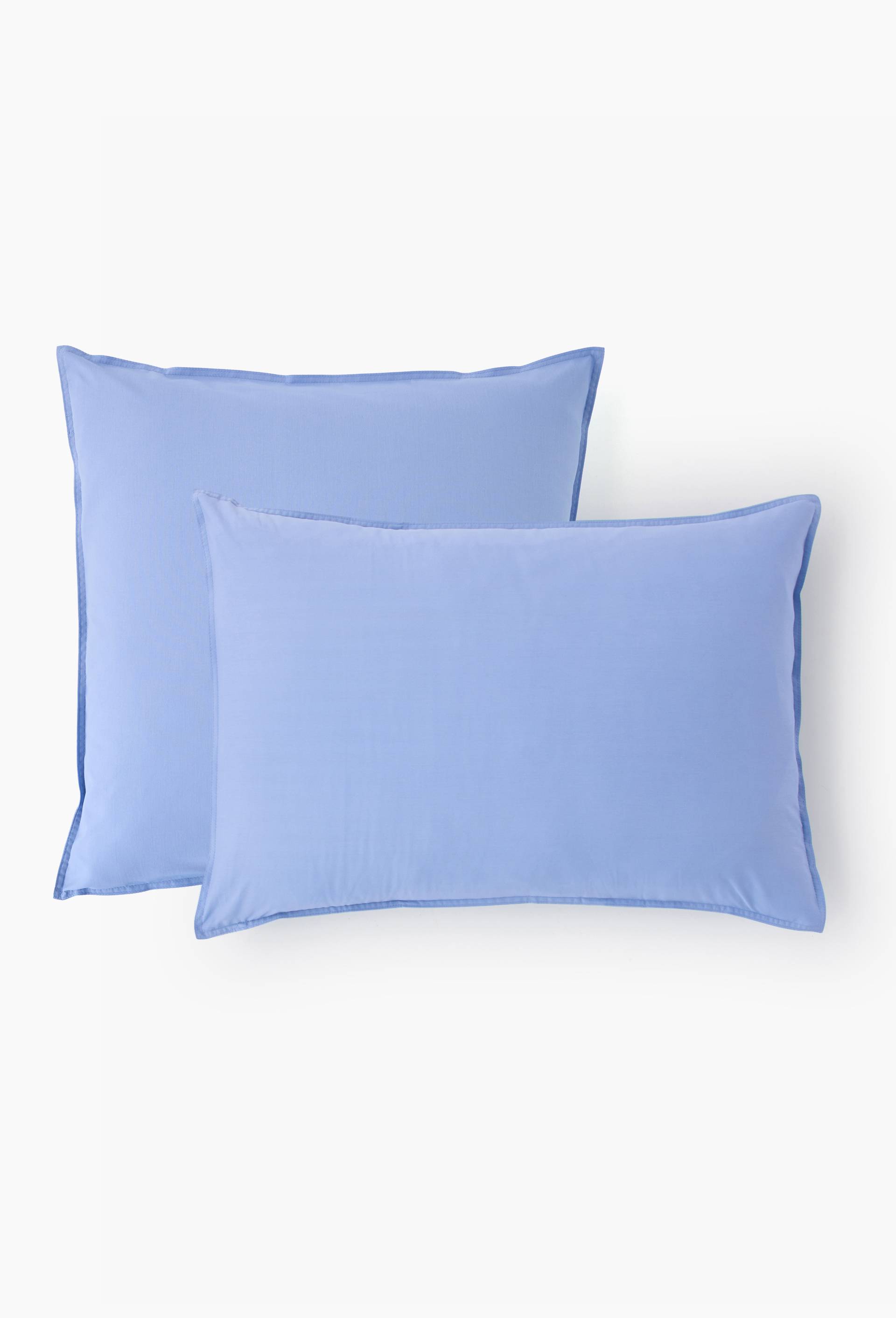 Taie oreiller unie, percale de coton, 100% coton bio GOTS, Bleu clair, large image number 1