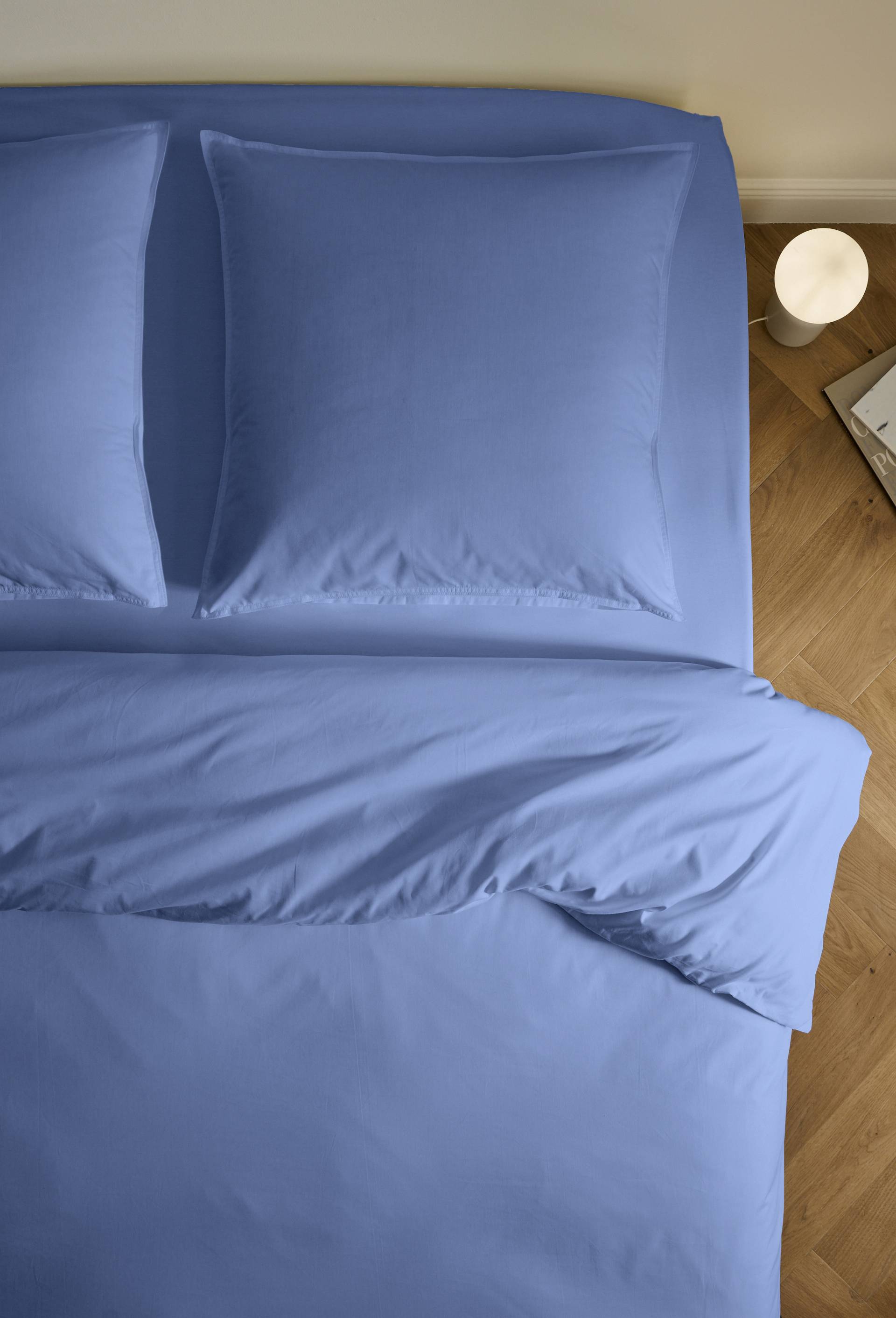 Housse de couette unie, percale de coton, 100% coton bio GOTS, Bleu clair, large image number 0