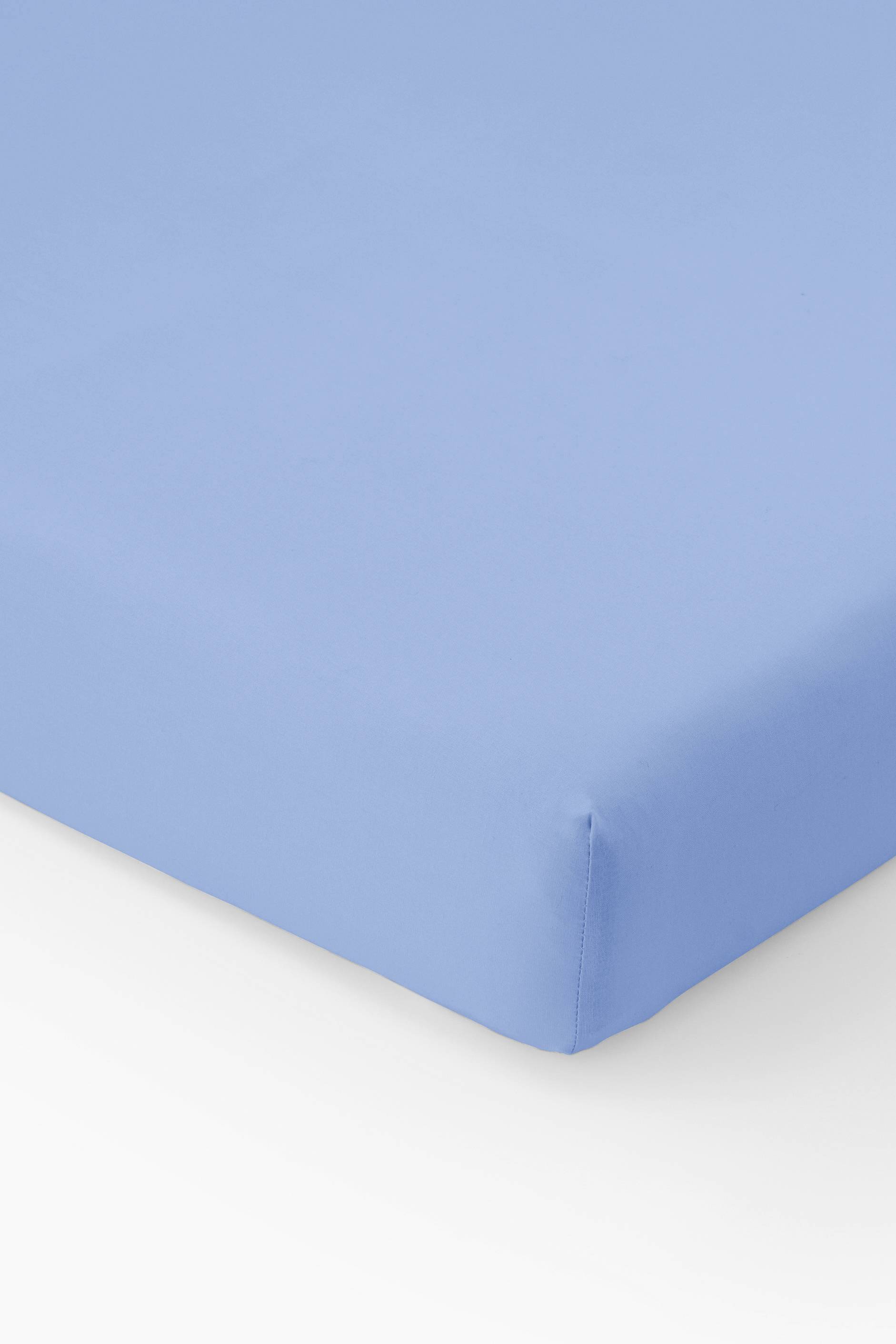 Drap housse, percale de coton, 100% coton bio GOTS, Bleu clair, large