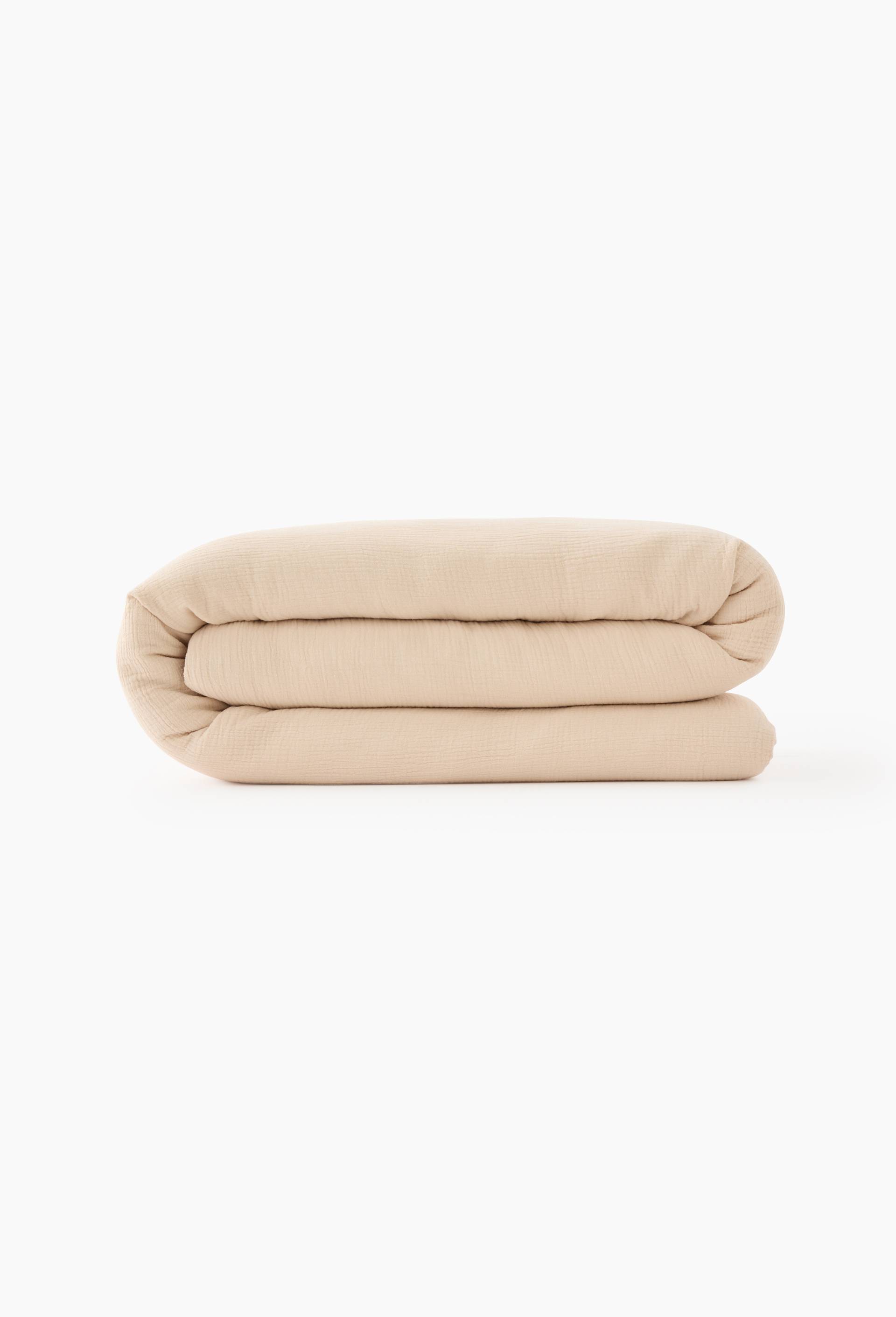 Housse de couette unie, gaze de coton, 100% coton bio GOTS, Rose clair, swatch image