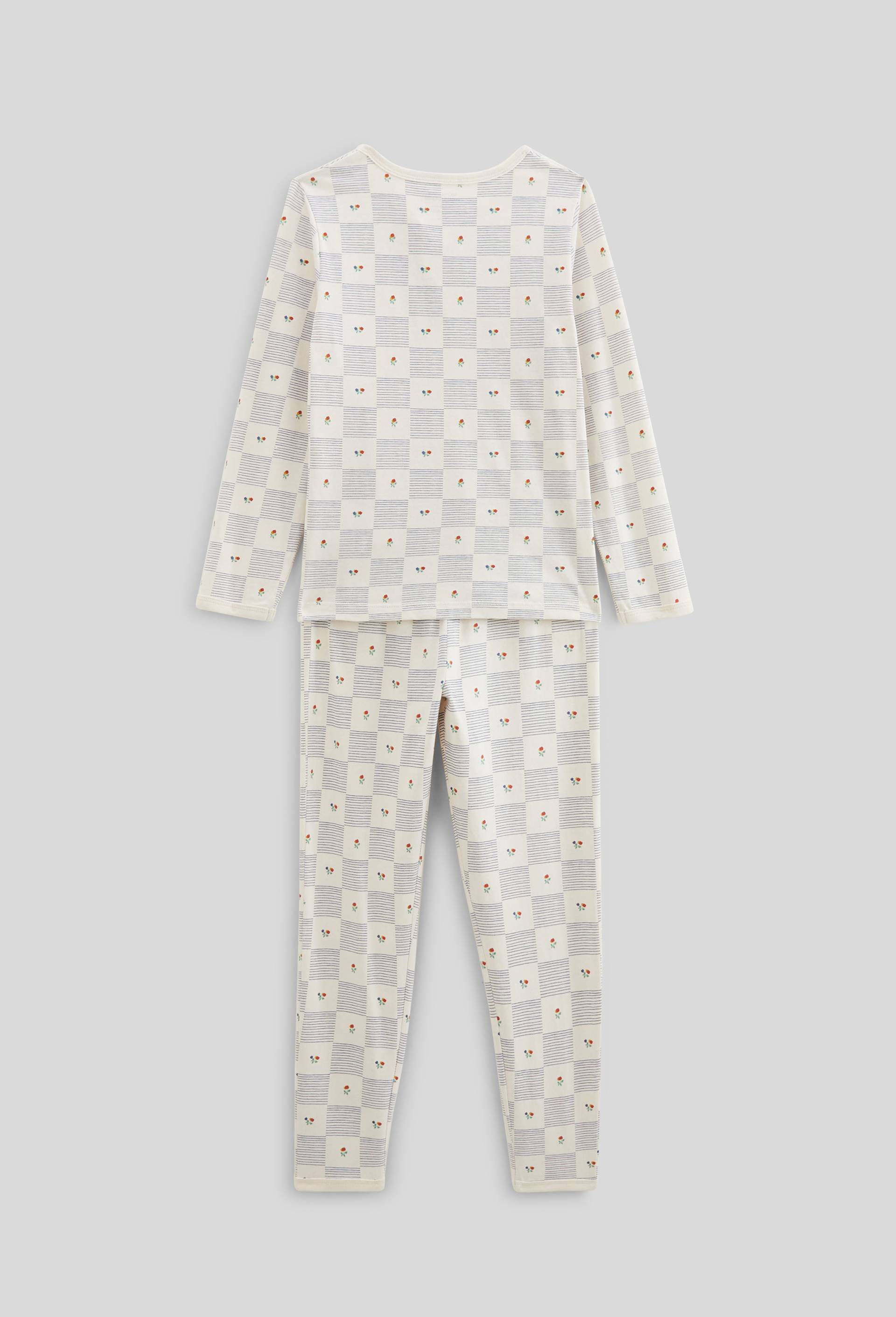 Pyjama manches longues imprimé en jersey coton BIO GOTS, Beige clair, large image number 1