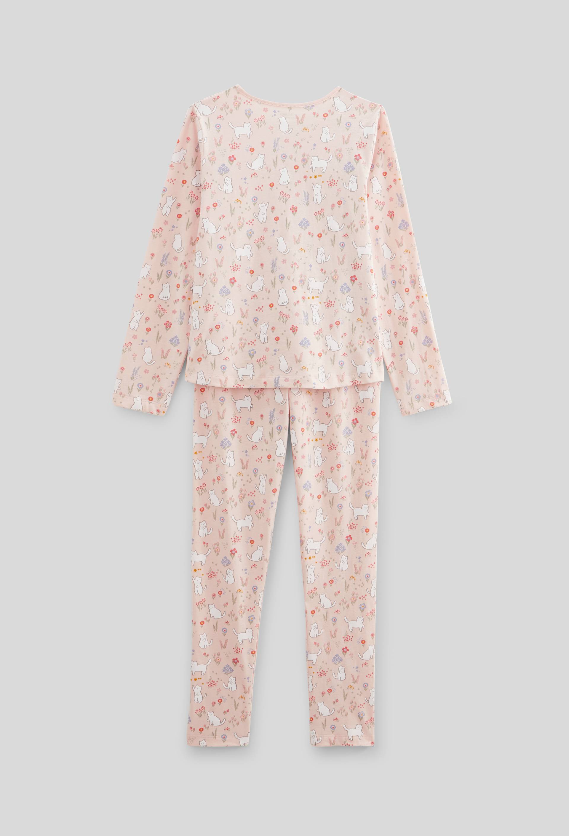 Pyjama manches longues imprimé en jersey coton BIO GOTS, Beige clair, large image number 2