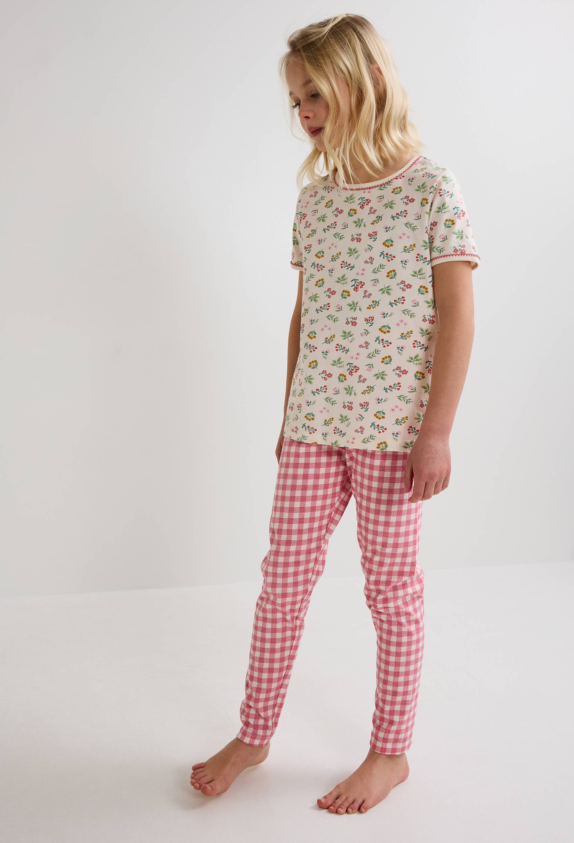 Pyjama manches courtes imprimé en jersey coton BIO GOTS, Rose, large image number 0