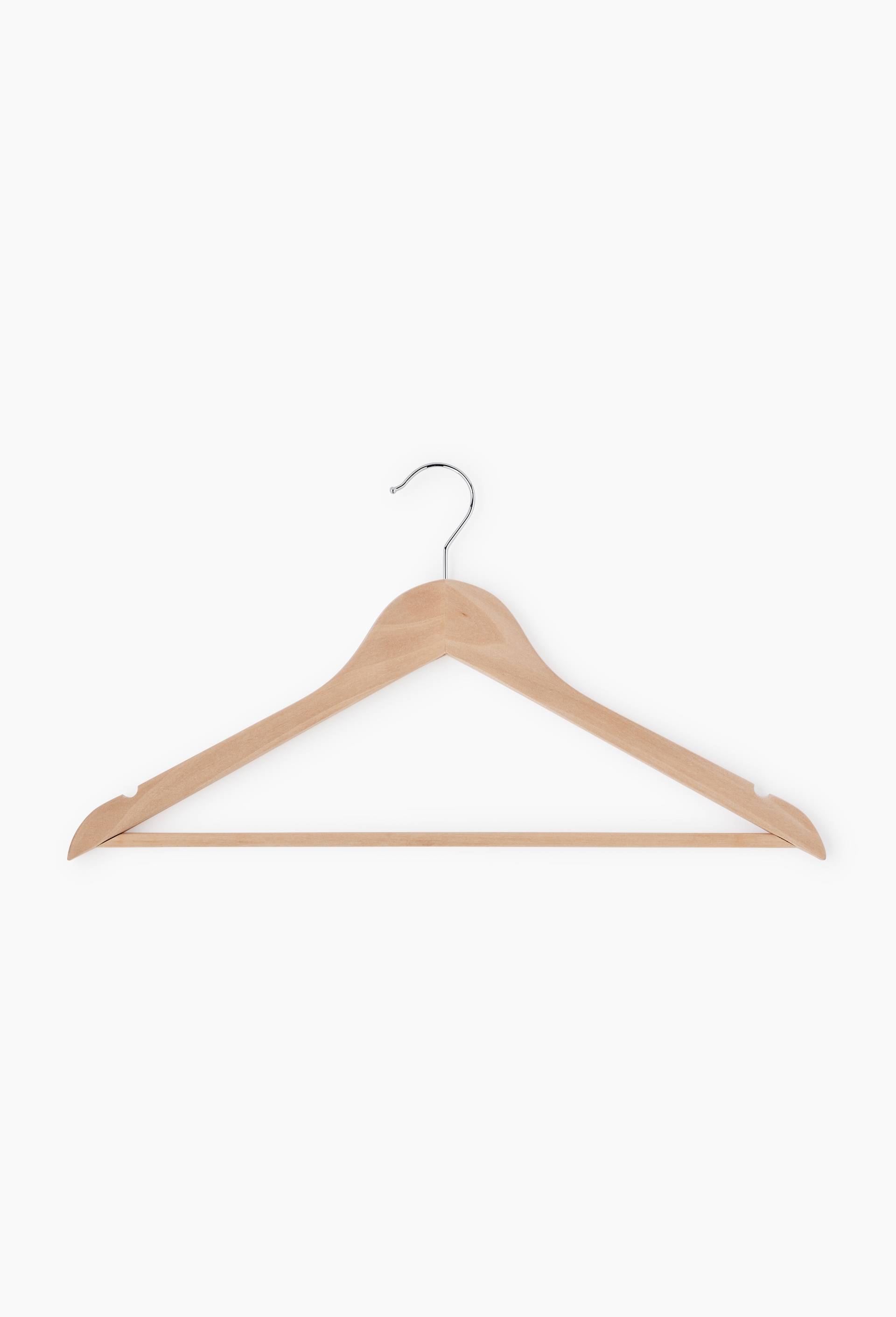 Lot de 4 cintres, en bois, Beige clair, large image number 1