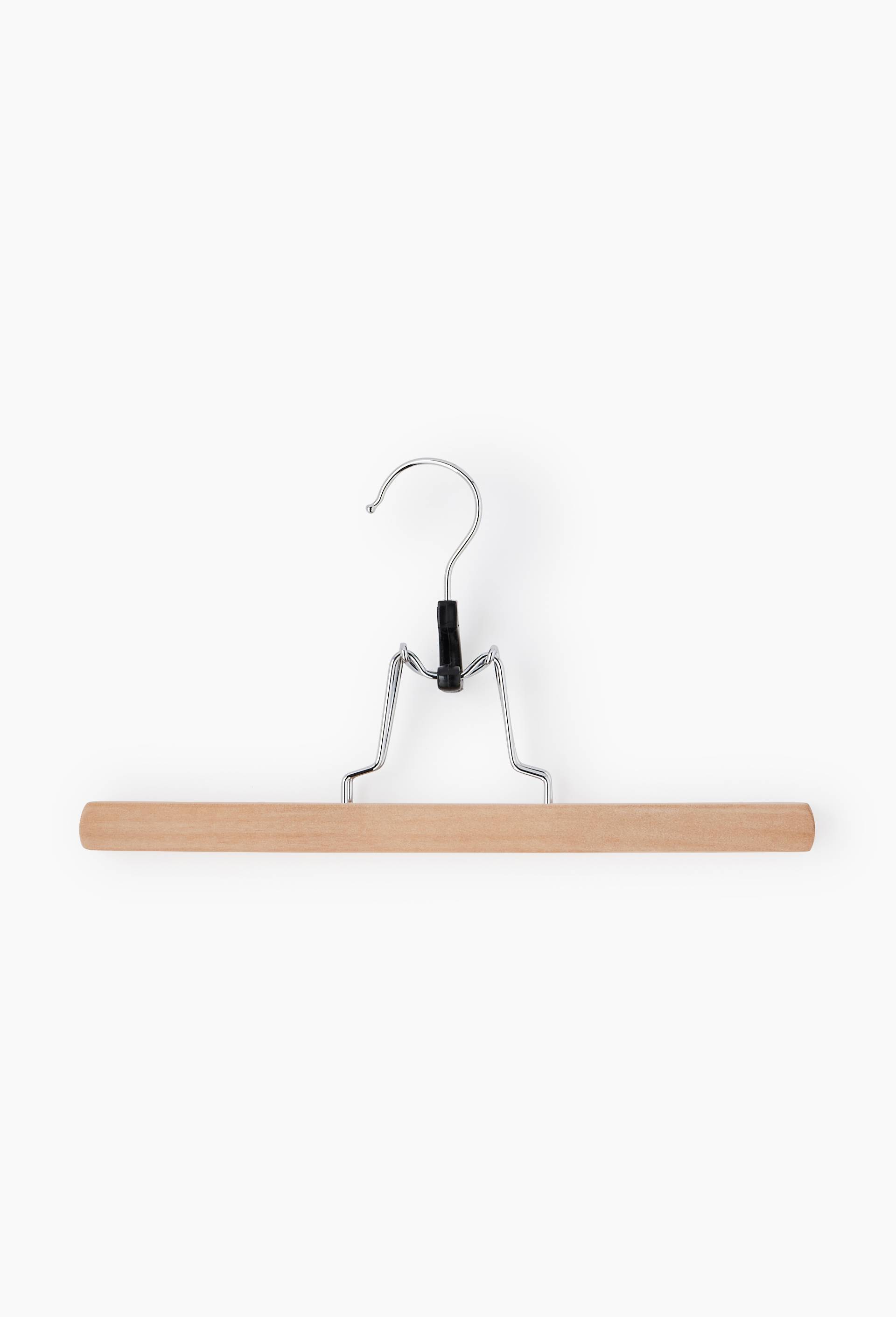 Lot de 2 cintres pince en bois, Beige clair, large image number 1