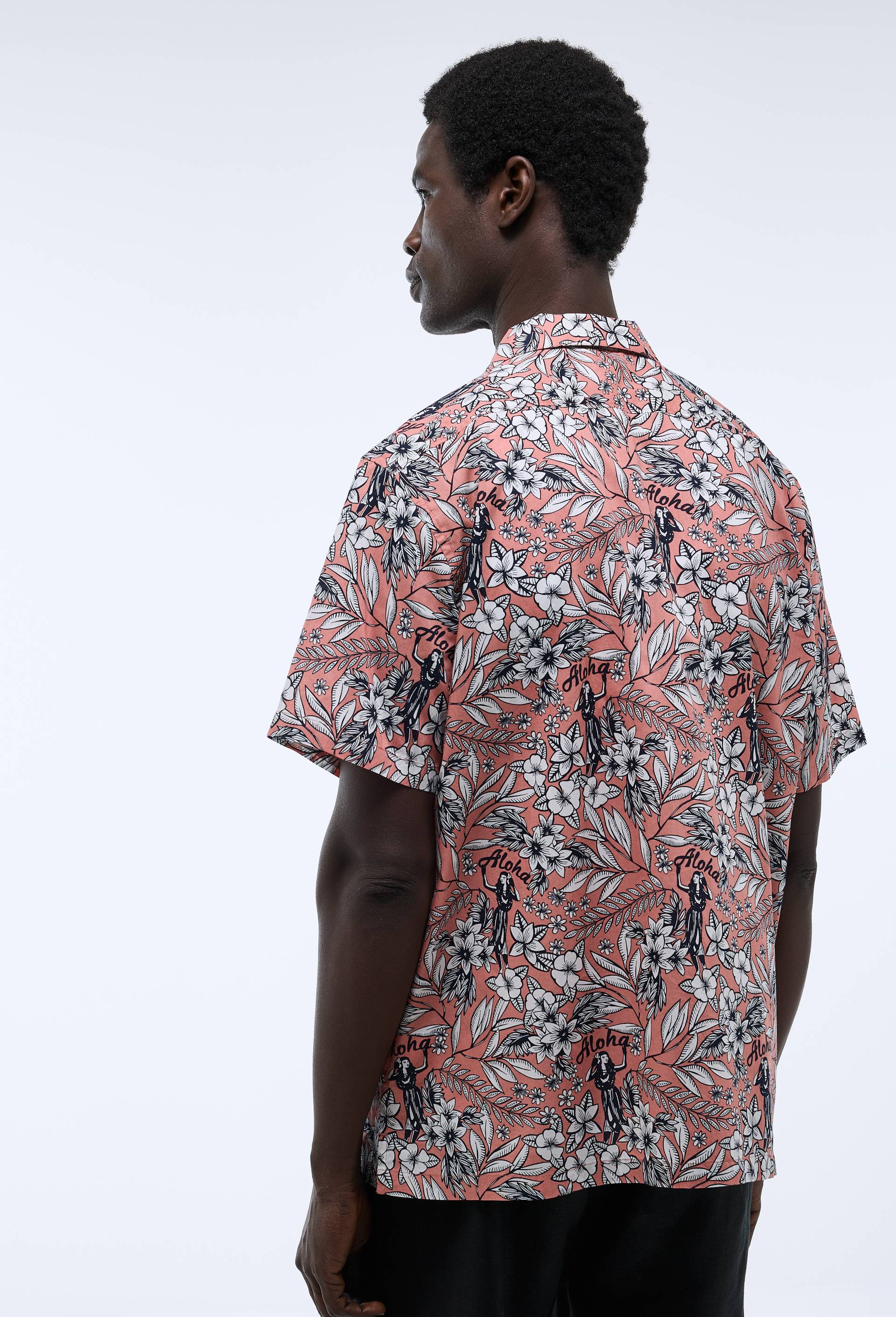 Chemise manches courtes imprim&eacute; en coton BIO GOTS, Rose, large image number 3