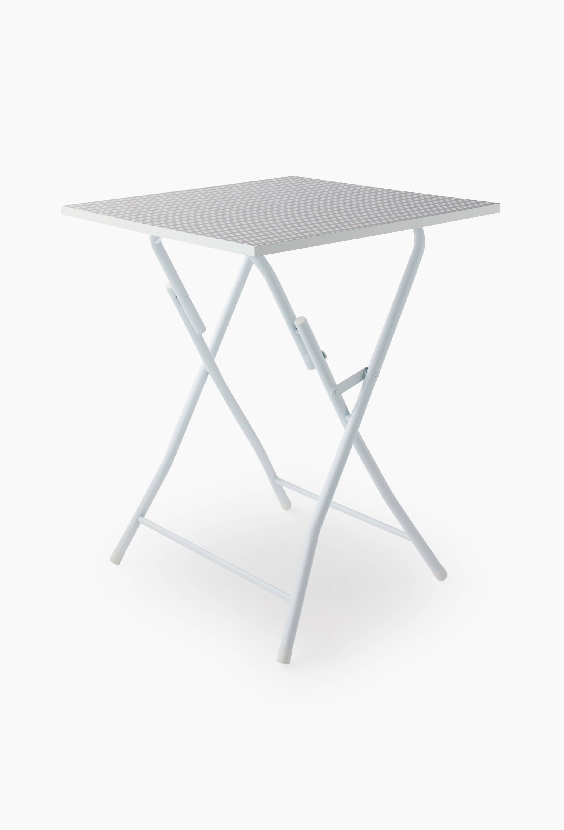 Table pliante imprim&eacute;e, 60x75cm, en m&eacute;tal et MDF, Ecru, large image number 0