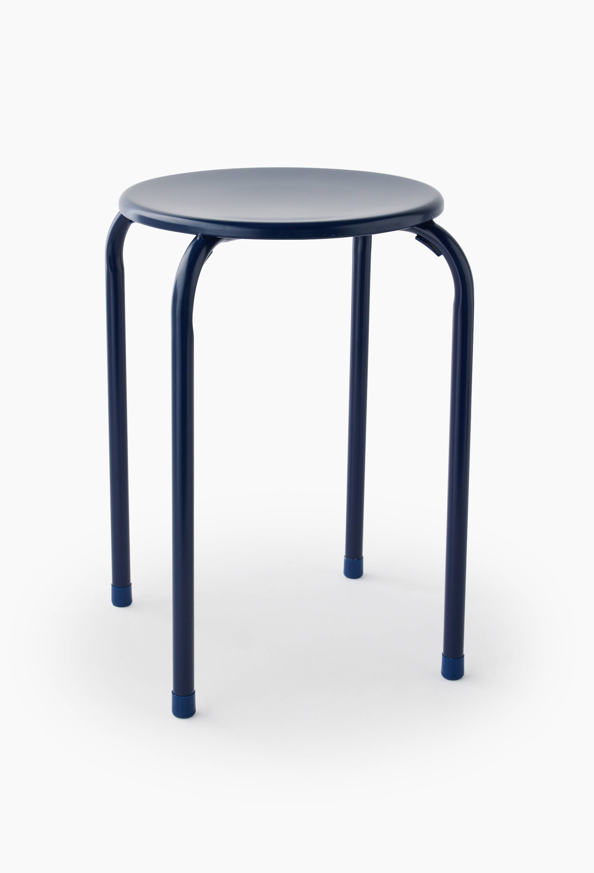 Tabouret empilable, 30xH45 cm, en m&eacute;tal, Bleu fonc&eacute;, large image number 0