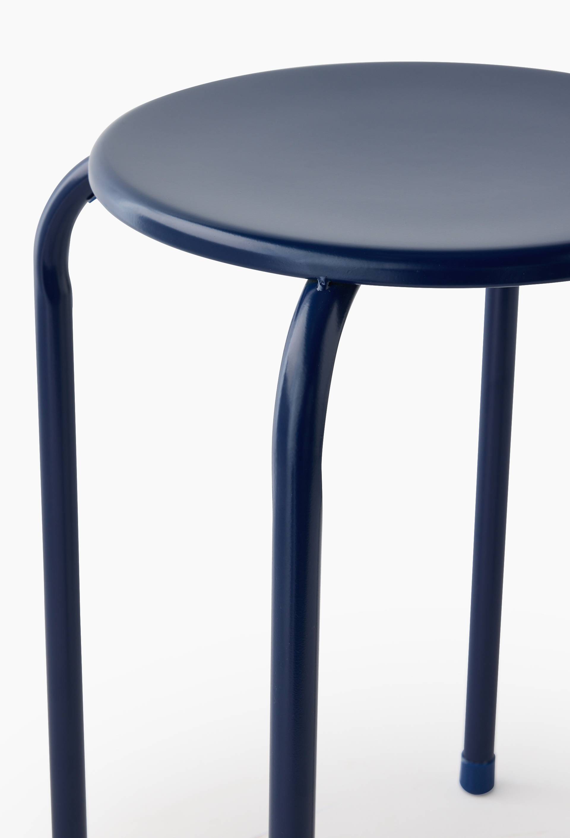 Tabouret empilable, 30xH45 cm, en m&eacute;tal, Bleu fonc&eacute;, large image number 1