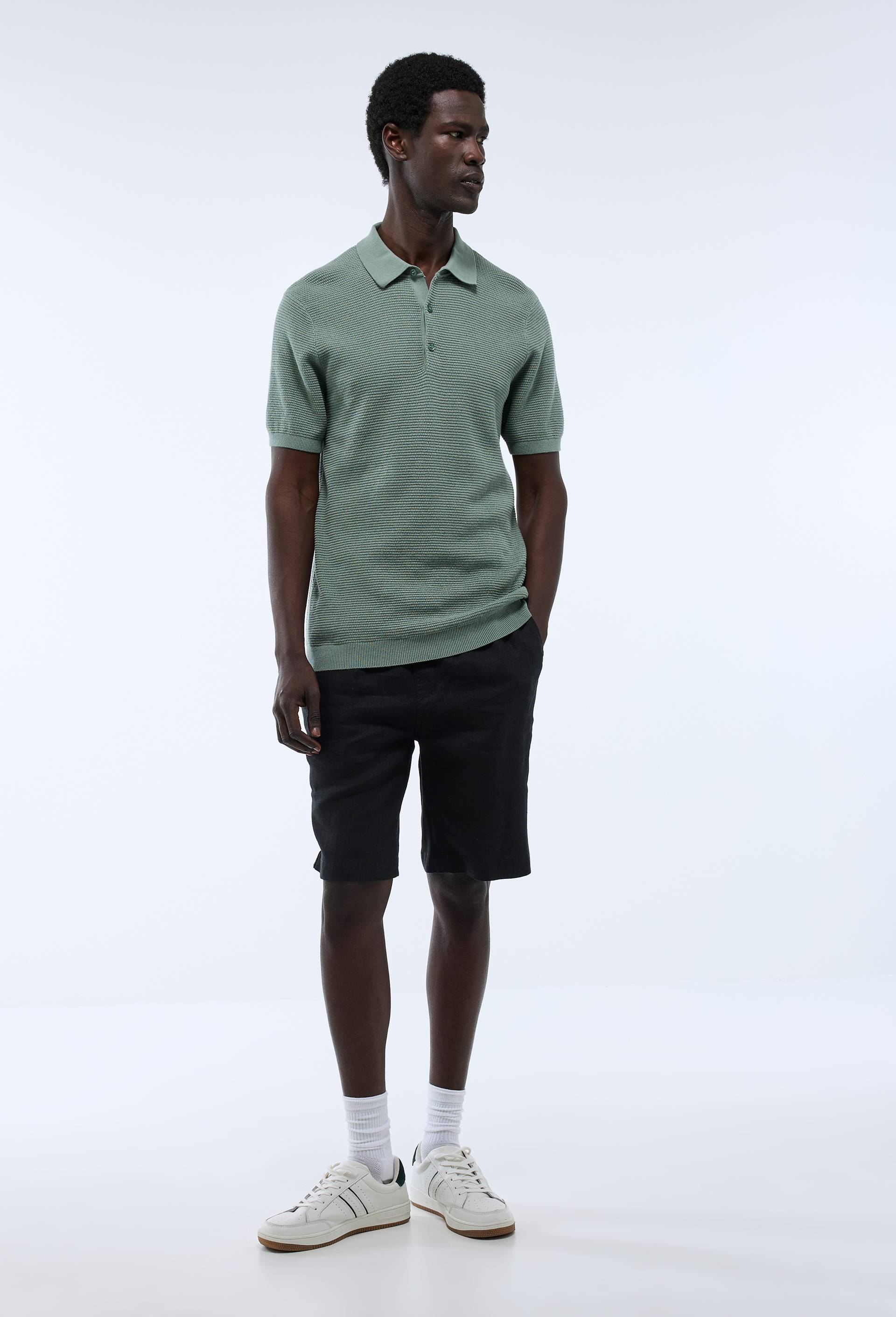 Polo en maille de coton, Vert clair, large image number 0
