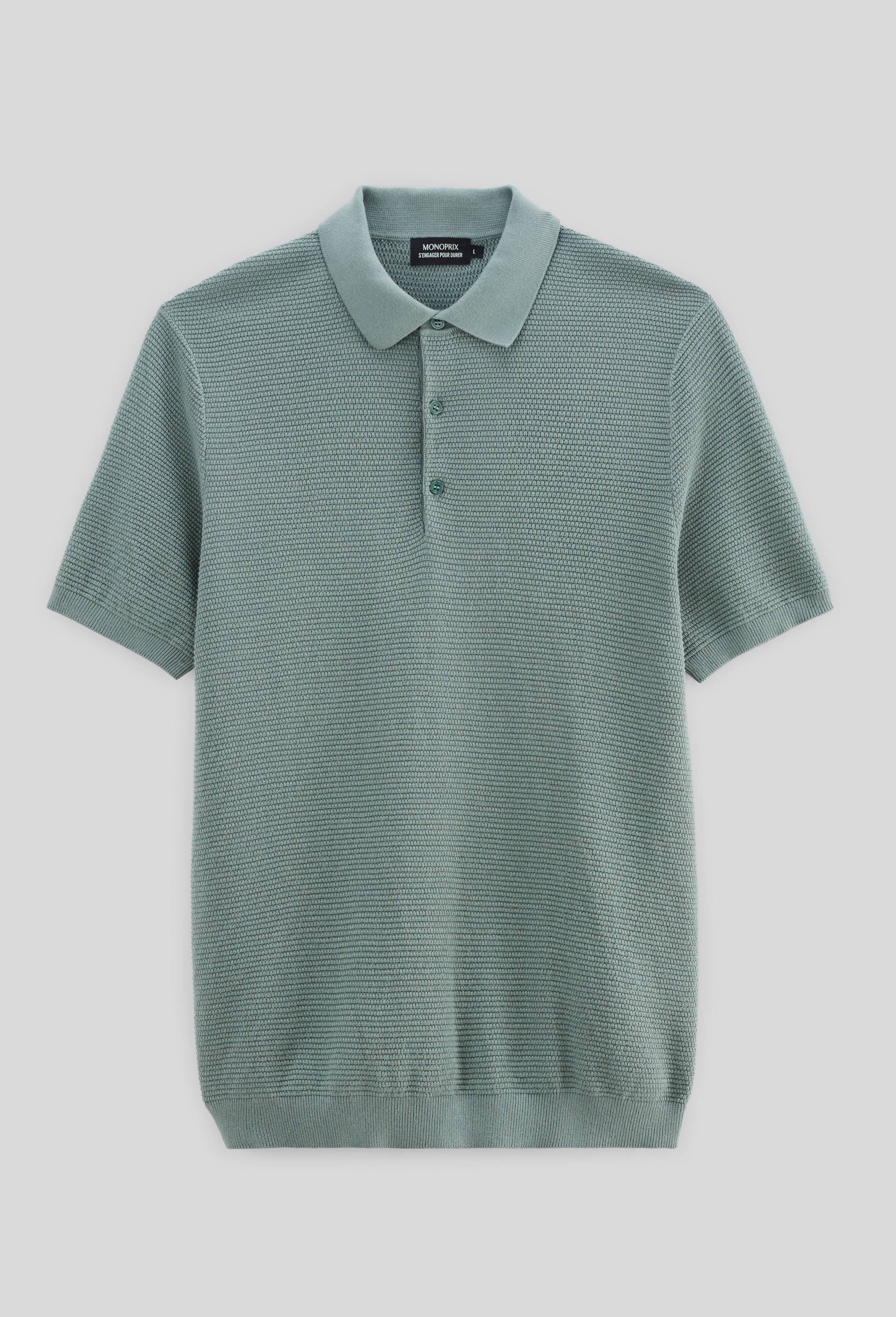 Polo en maille de coton, Vert clair, large image number 3