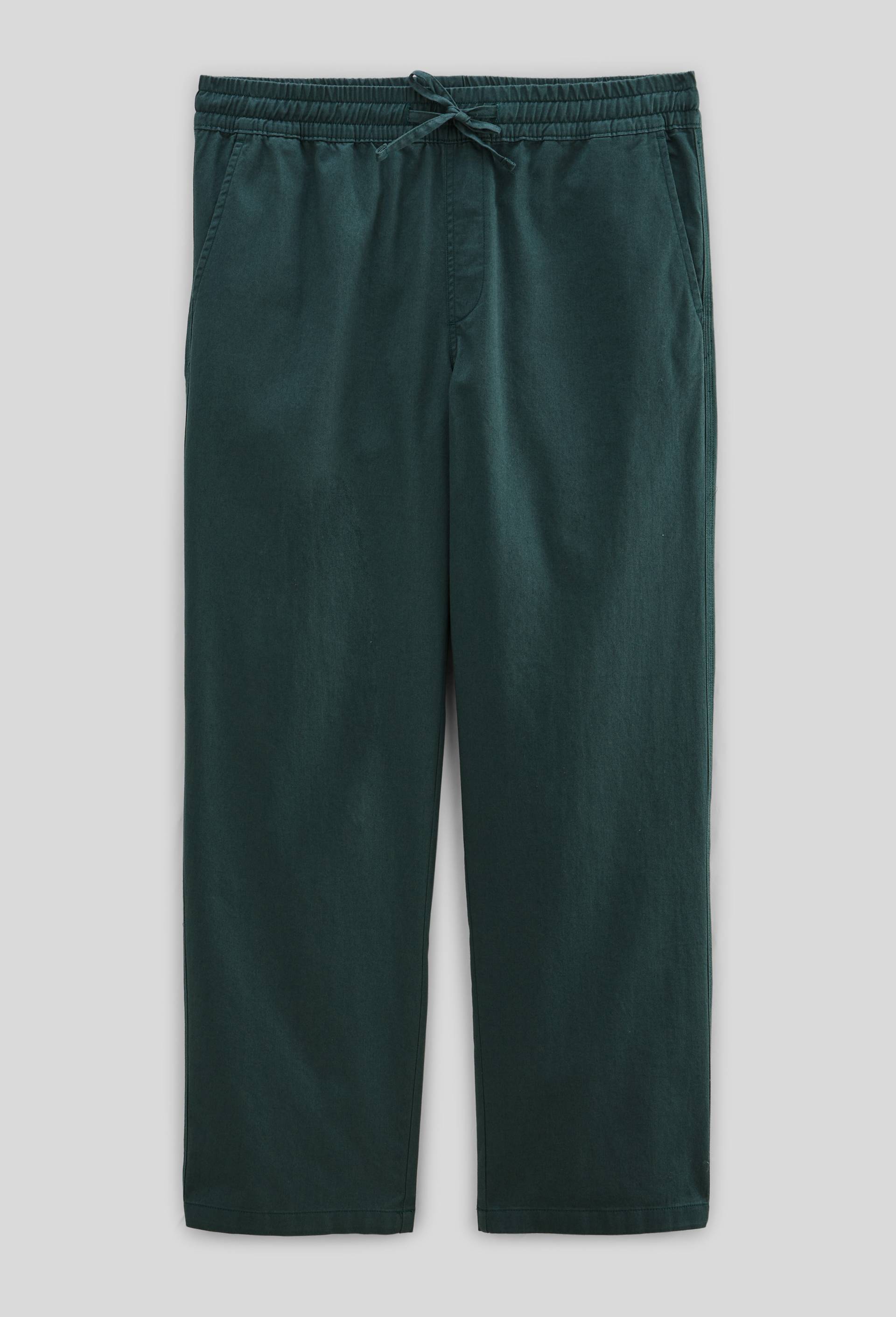 Pantalon taille élastiquée en coton BIO GOTS, Vert foncé, large image number 2.0