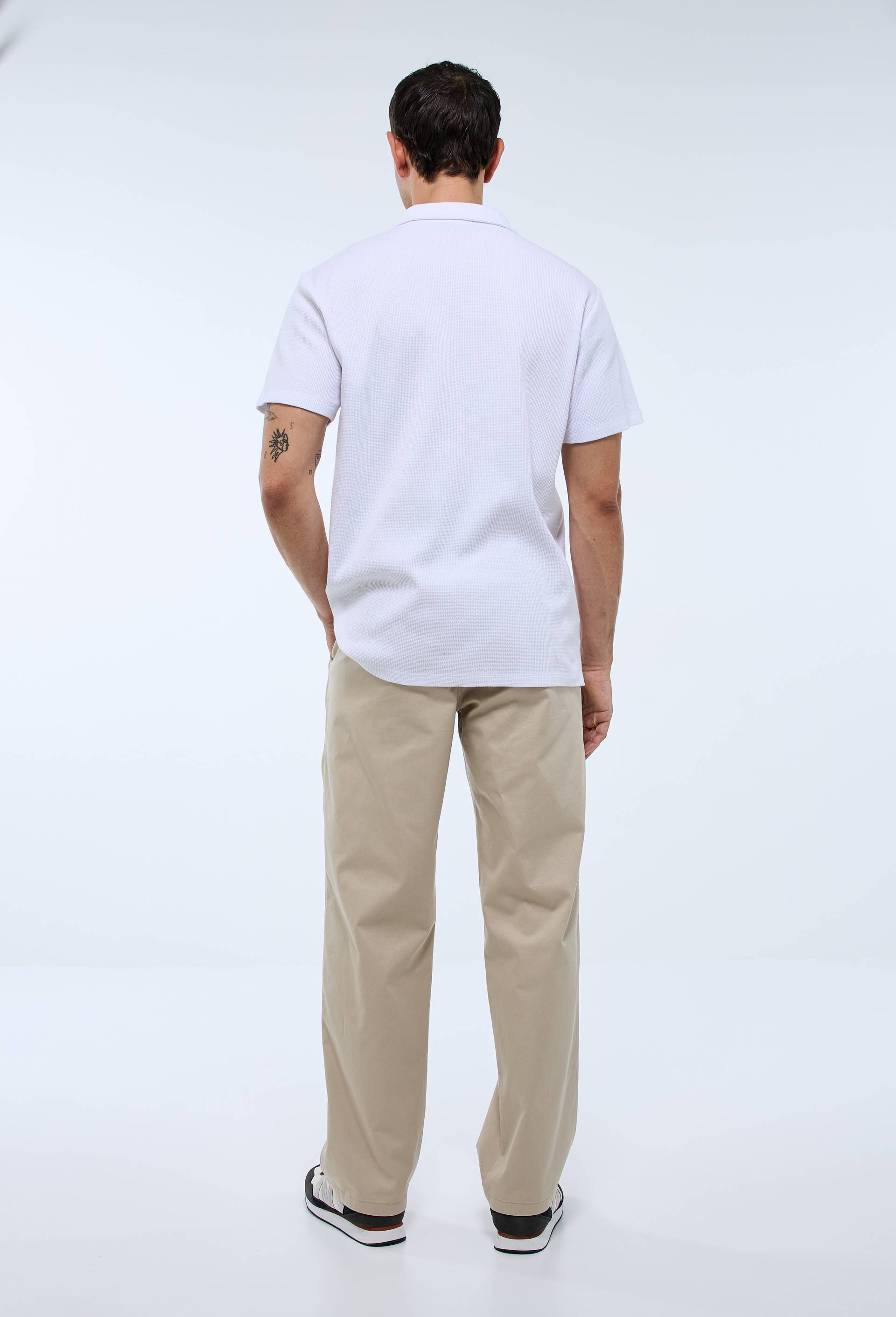 Pantalon taille &eacute;lastiqu&eacute;e en coton BIO GOTS, Beige clair, large image number 2