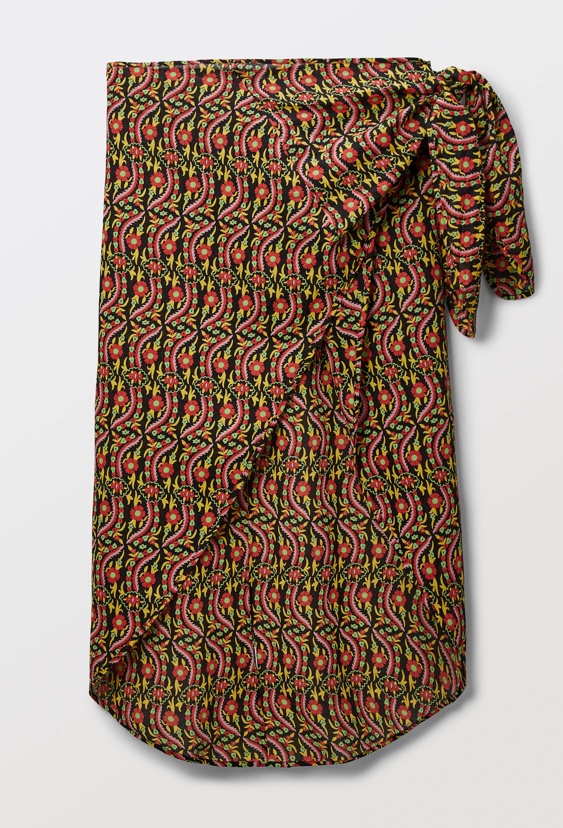 Paréo imprimé à nouer en voile de coton BIO GOTS - CAROLINE DE BENOIST X MONOPRIX, Noir, large image number 3