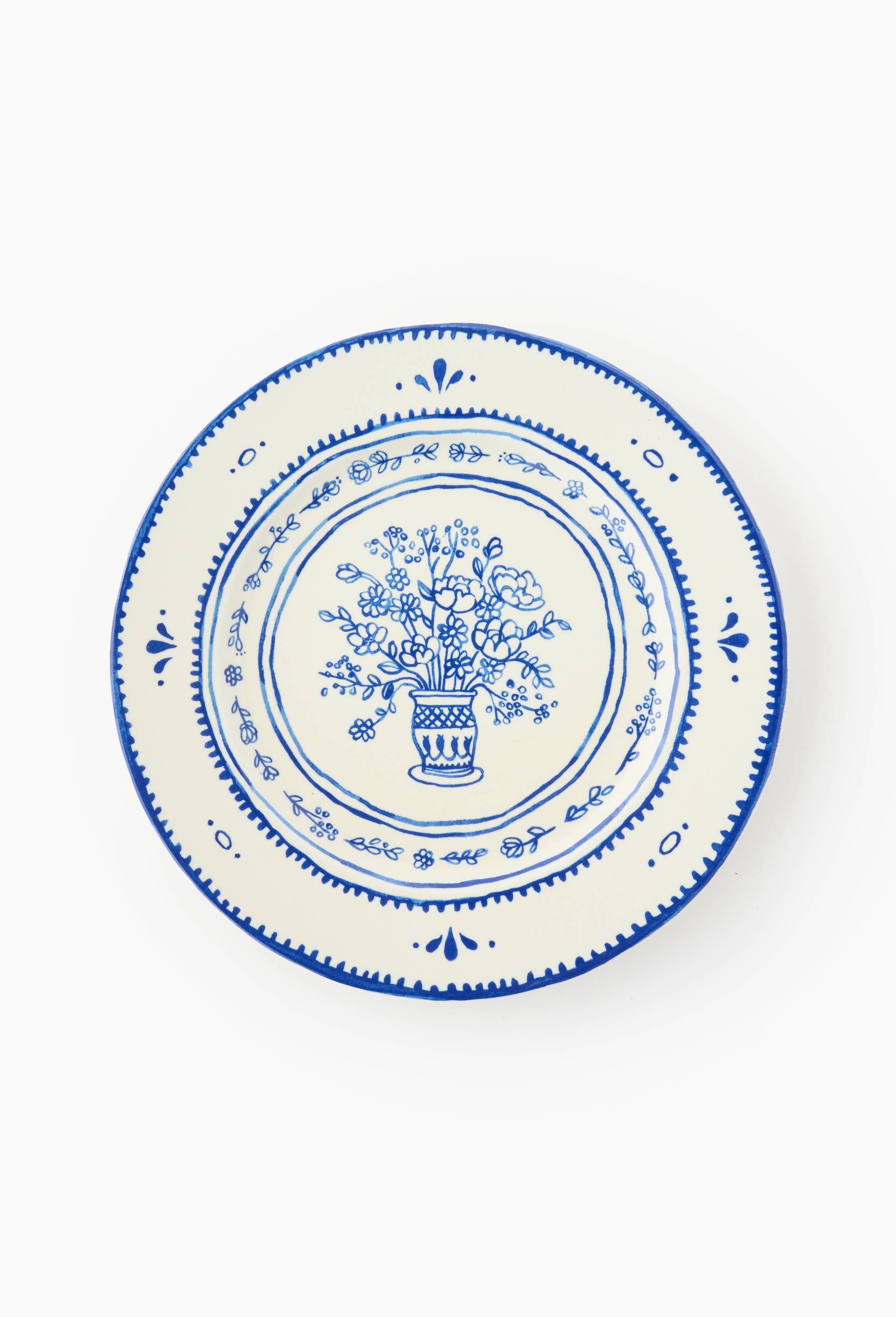 Assiette plate finition imprim&eacute;e, 27cm, Bleu fonc&eacute;, large image number 0.0