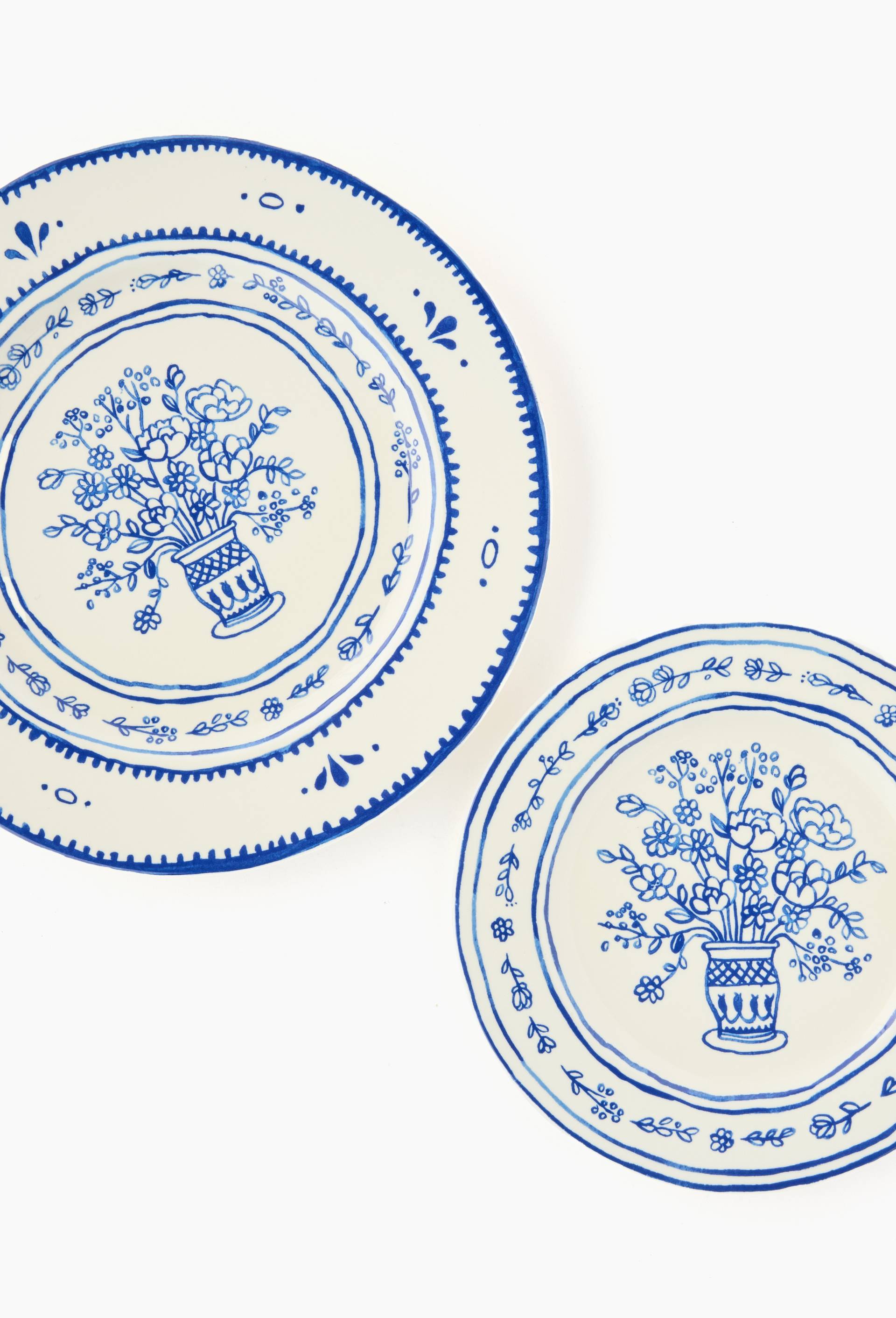 Assiette plate finition imprim&eacute;e, 27cm, Bleu fonc&eacute;, large image number 1.0