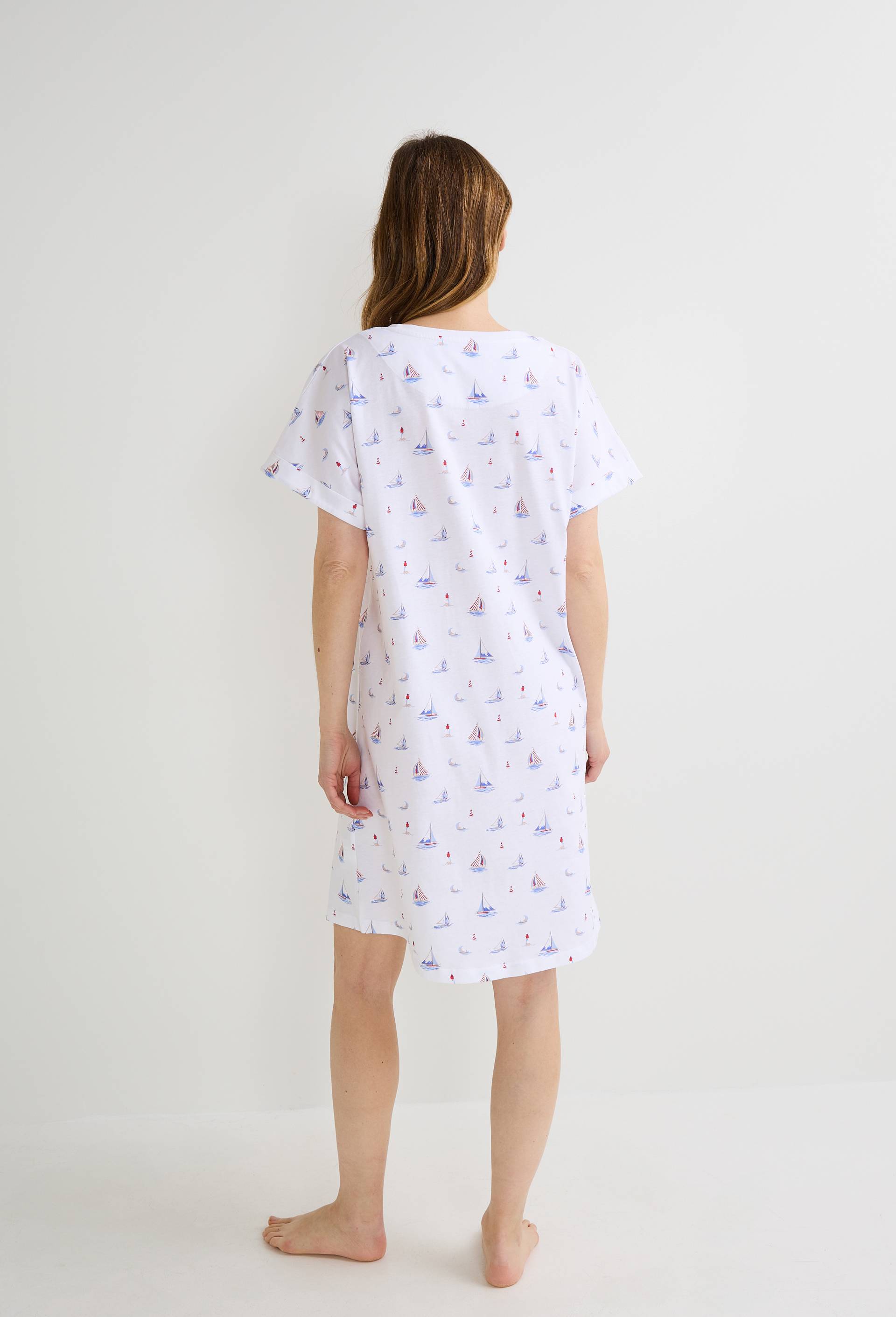 Nouvelle Maison Robe Big Yards L-5XL Femmes Coton Chemise De Nuit Floral Robe De Nuit à Manches