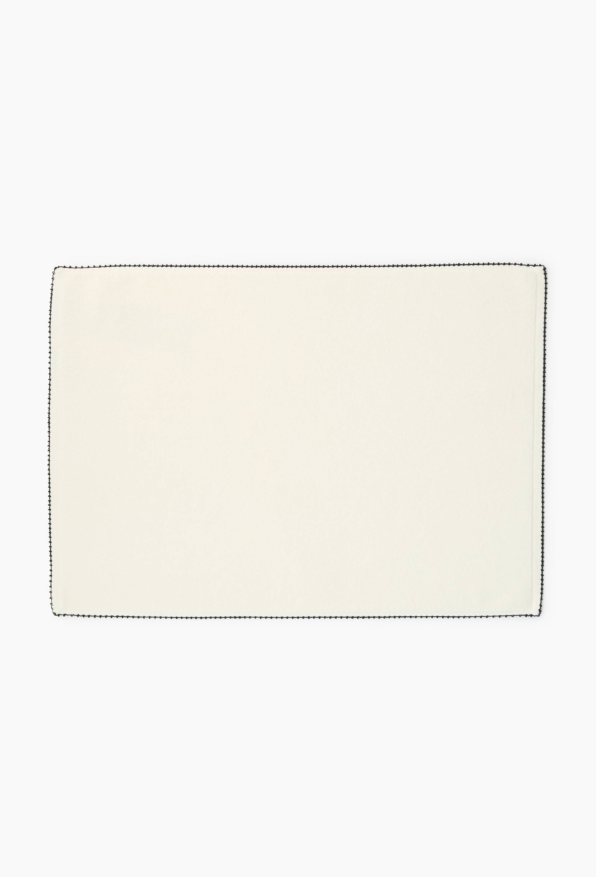 Tapis de bain jacquard, 50x70cm, en coton BIO GOTS, Ecru, swatch image