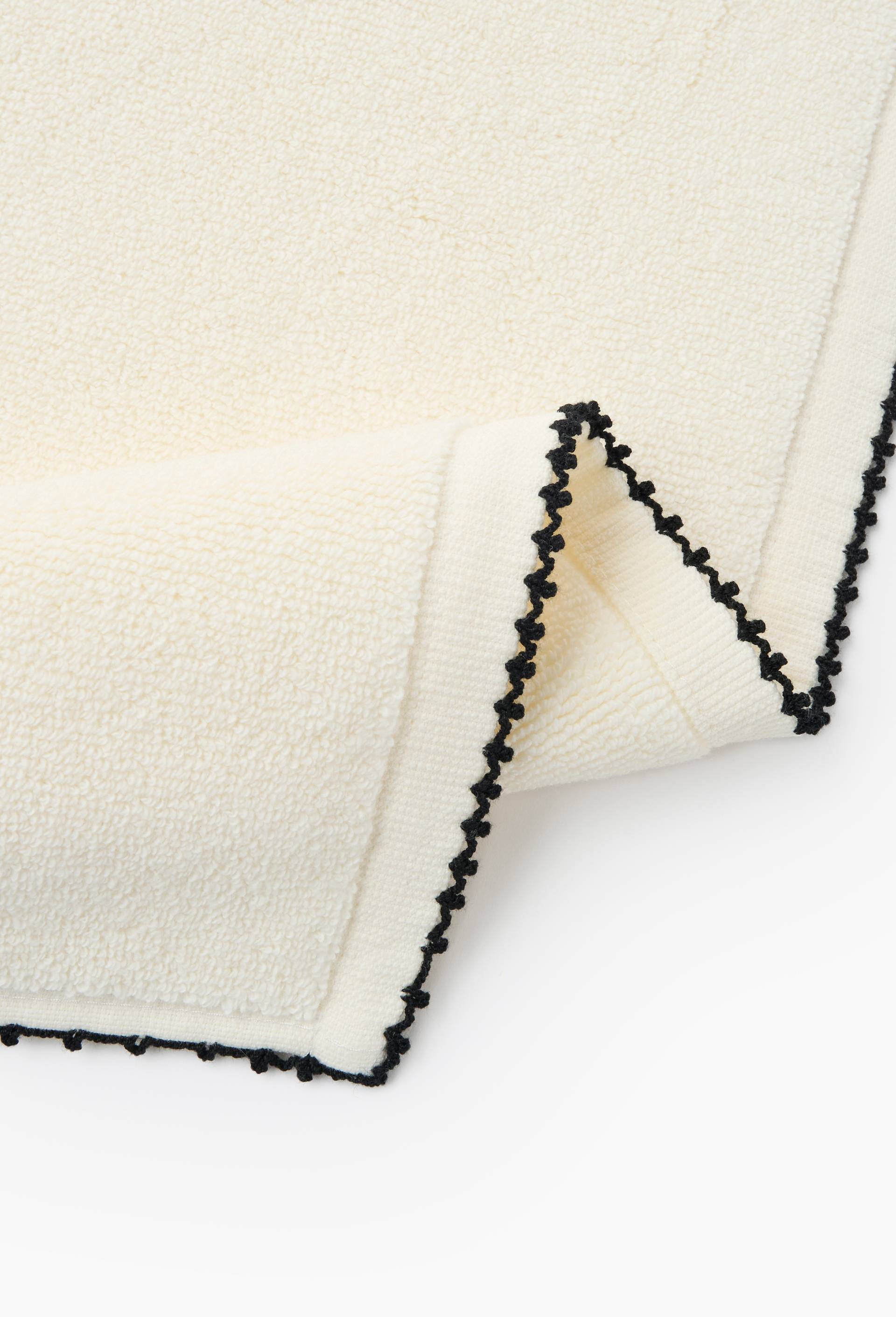 Tapis de bain jacquard, 50x70cm, en coton BIO GOTS, Ecru, large image number 1