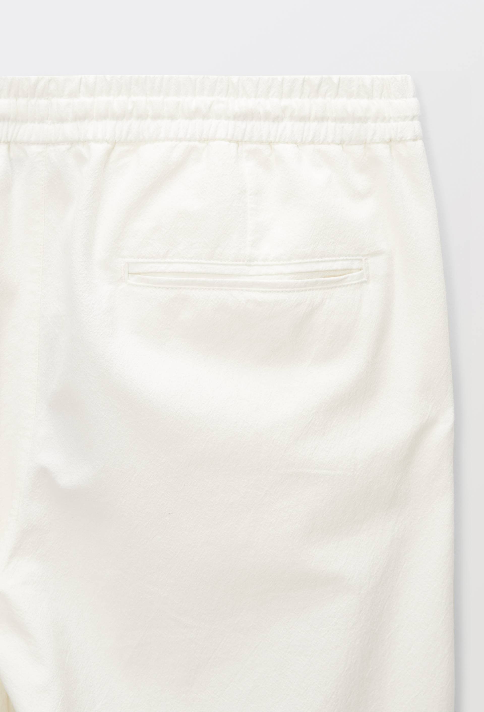 Pantalon &agrave; plis taille &eacute;lastiqu&eacute;e en coton BIO GOTS, Ecru, large image number 4.0