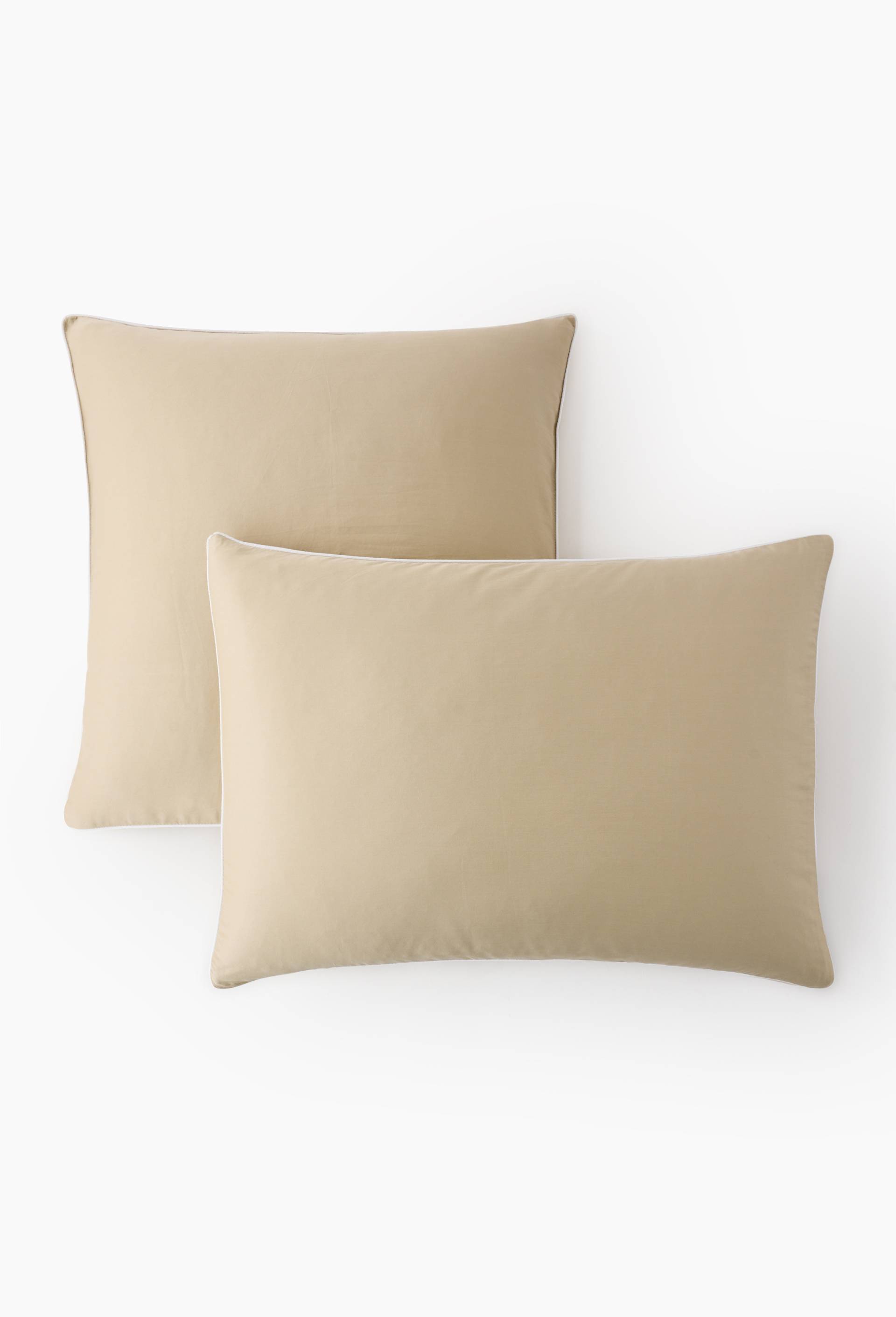 Taie d'oreiller satin de coton bio GOTS, Beige clair, large