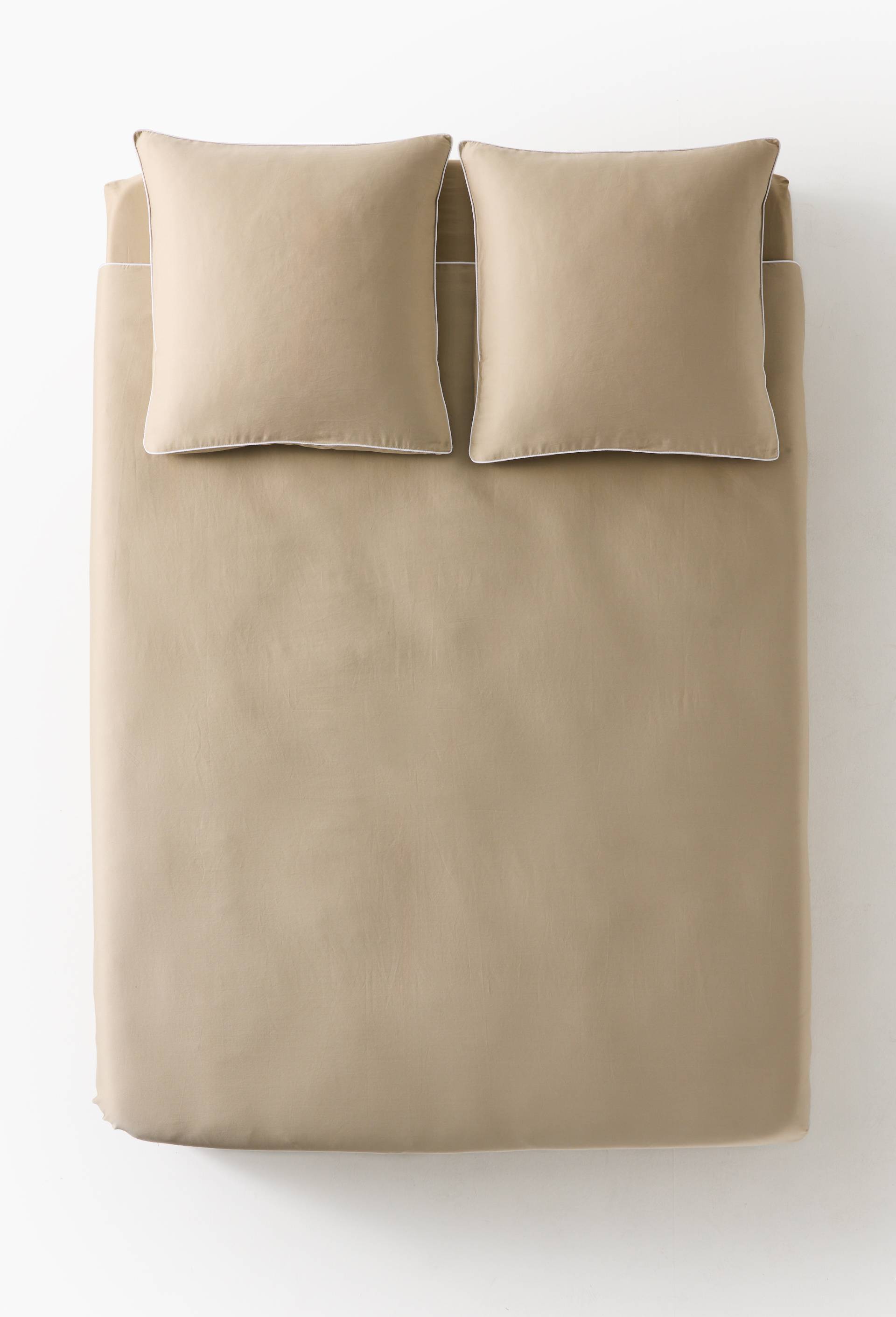 Housse de couette, satin de coton bio, Beige clair, large image number 1.0