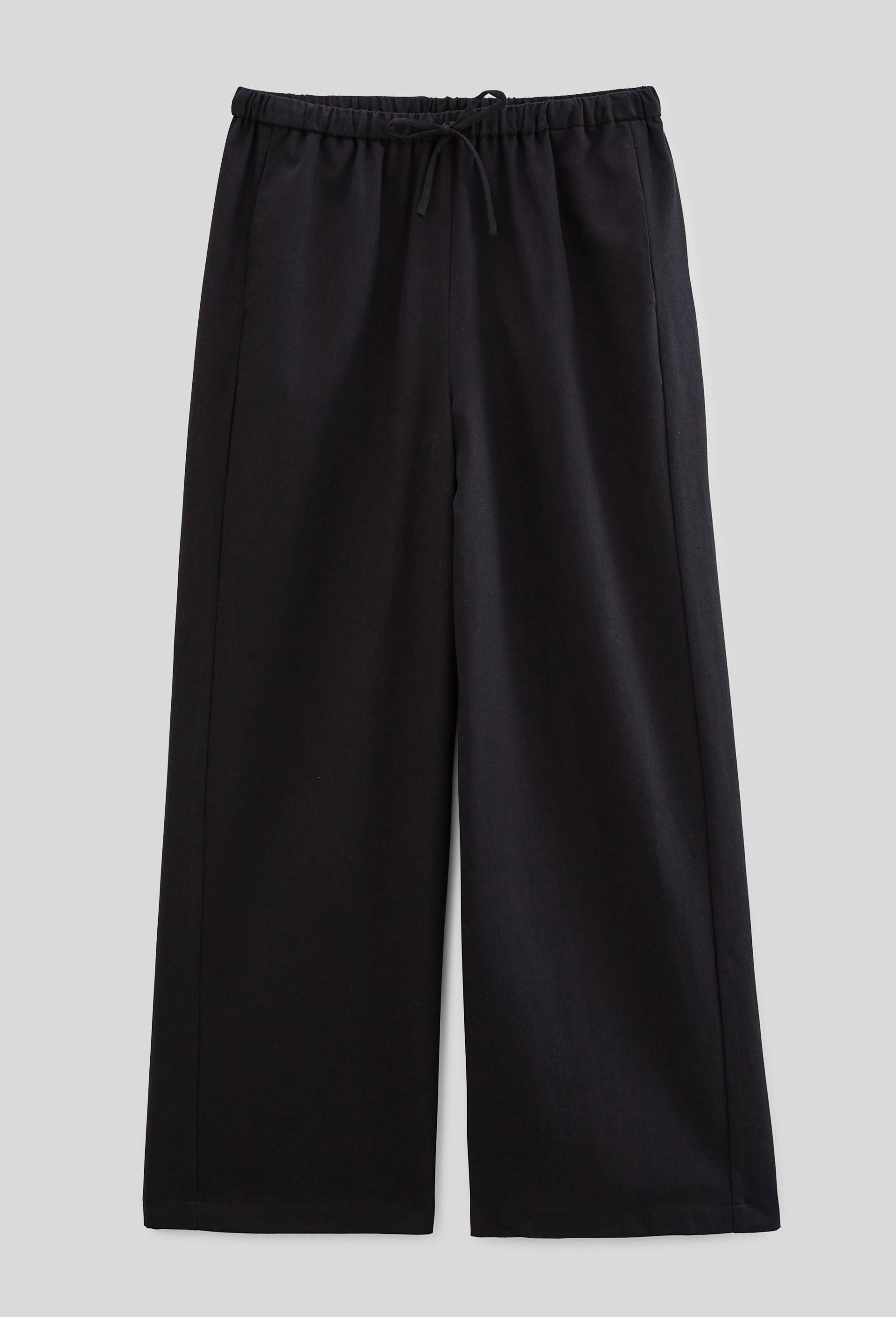 Pantalon taille &eacute;lastiqu&eacute;e, Noir, large image number 2