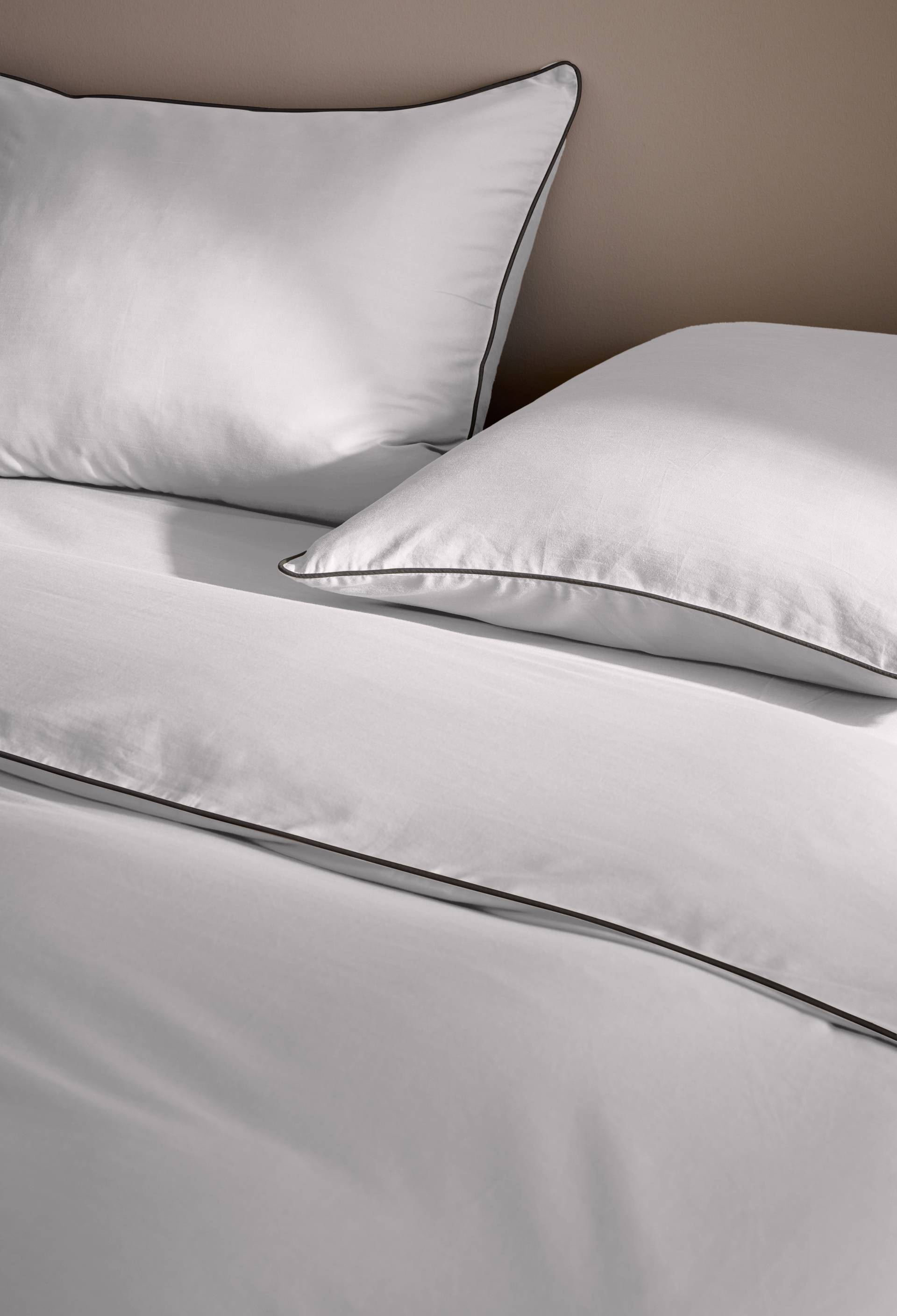 Taie d'oreiller, satin de coton bio, Blanc, large