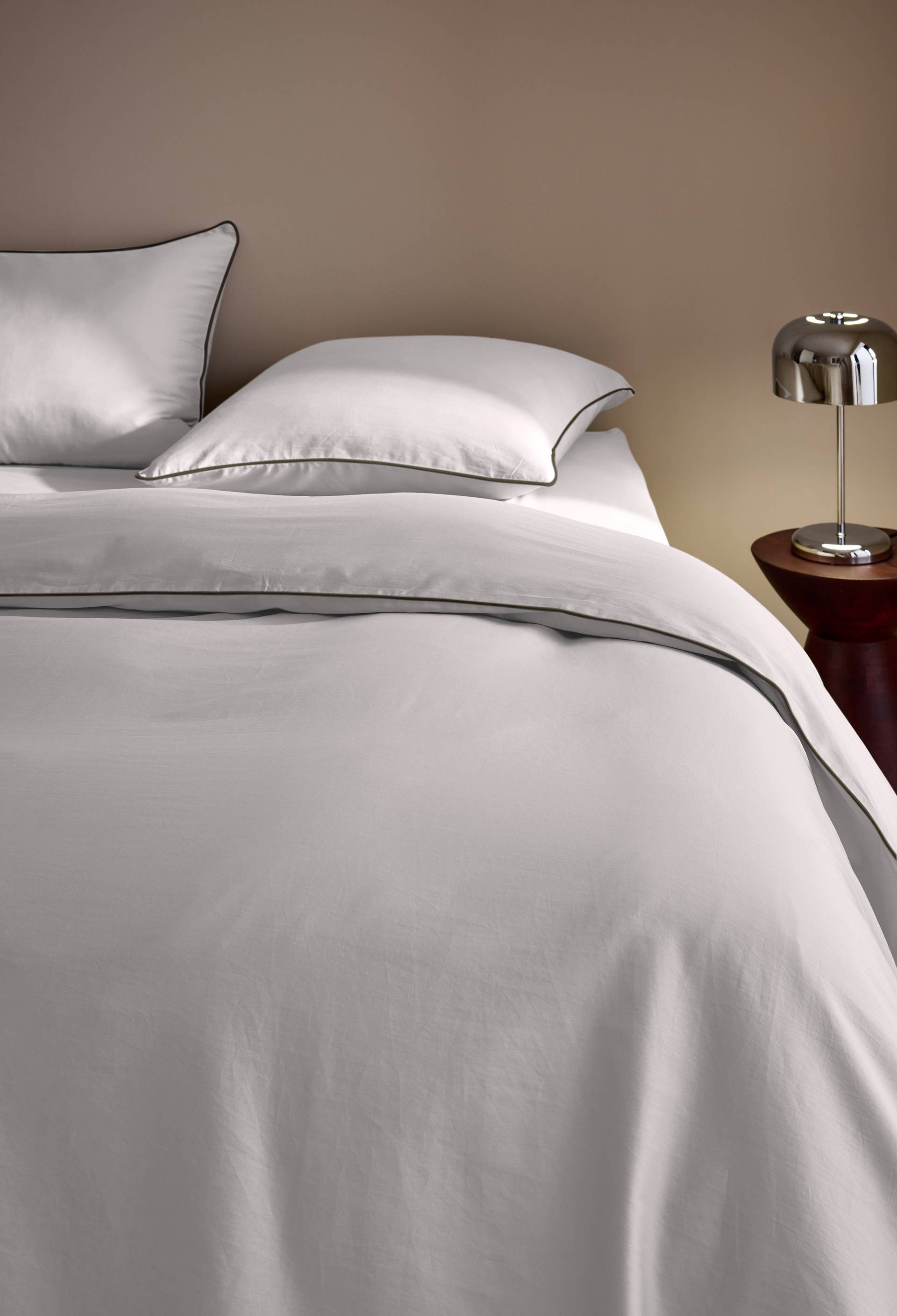 Housse de couette, satin de coton bio, Blanc, large image number 0.0