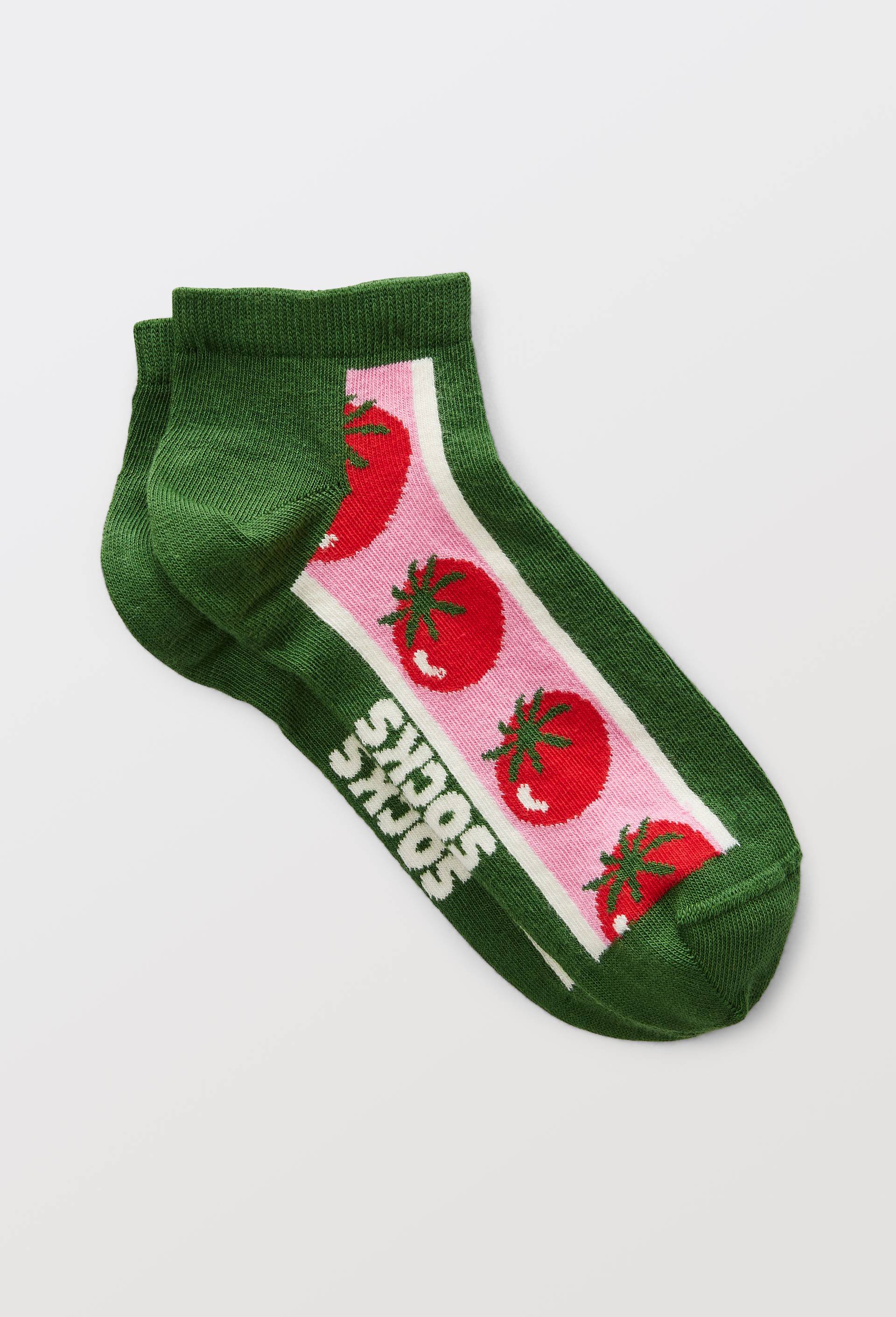 Paire de mini-socquettes fantaisie en coton HAPPY SOCKS, Vert fonc&eacute;, large image number 0.0