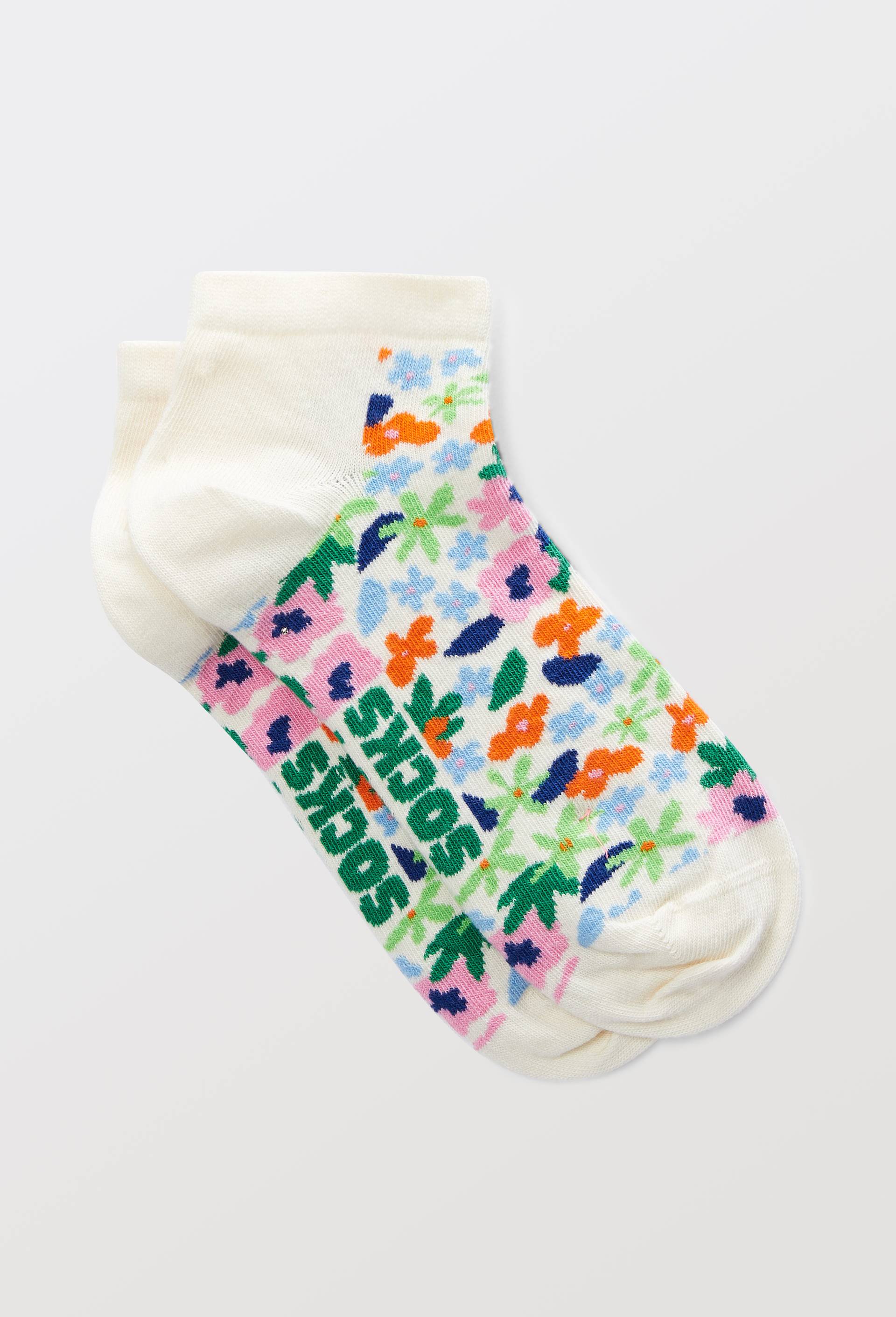 Paire de mini-socquettes fantaisie en coton HAPPY SOCKS, Beige clair, large image number 0.0
