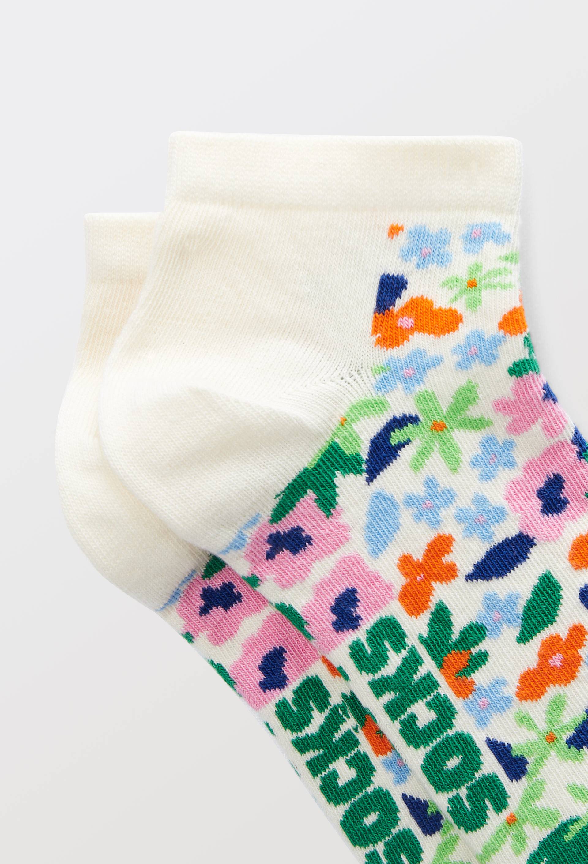 Paire de mini-socquettes fantaisie en coton HAPPY SOCKS, Beige clair, large image number 1.0