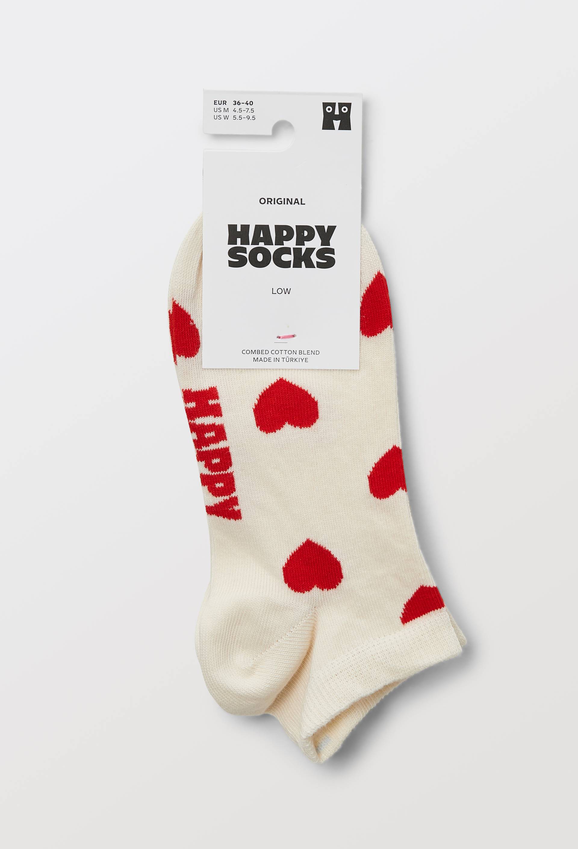 Paire de mini-socquettes fantaisie en coton HAPPY SOCKS, Ecru, large image number 2.0