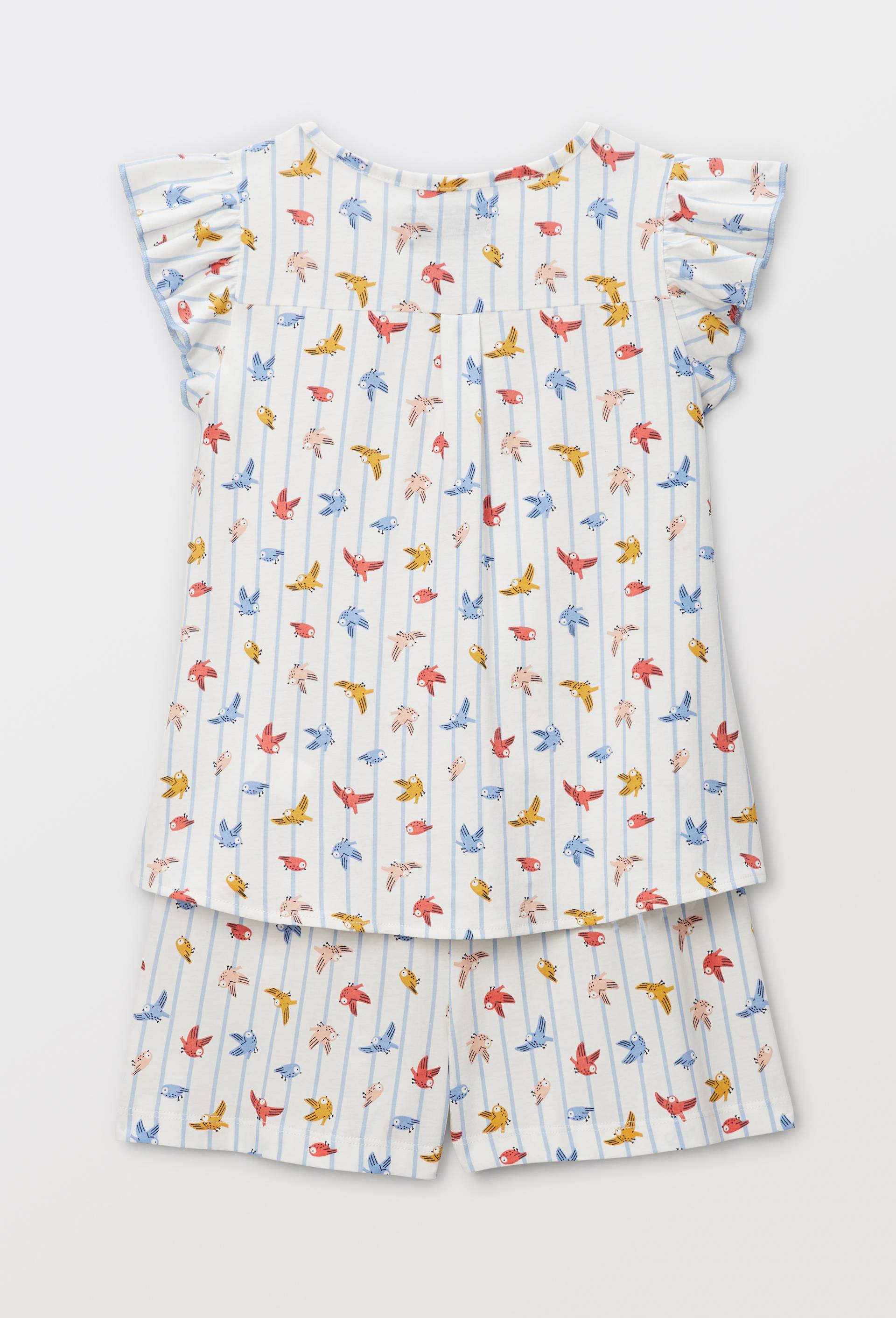 Pyjama débardeur short à volant imprimé en jersey coton BIO GOTS, Beige clair, large image number 1
