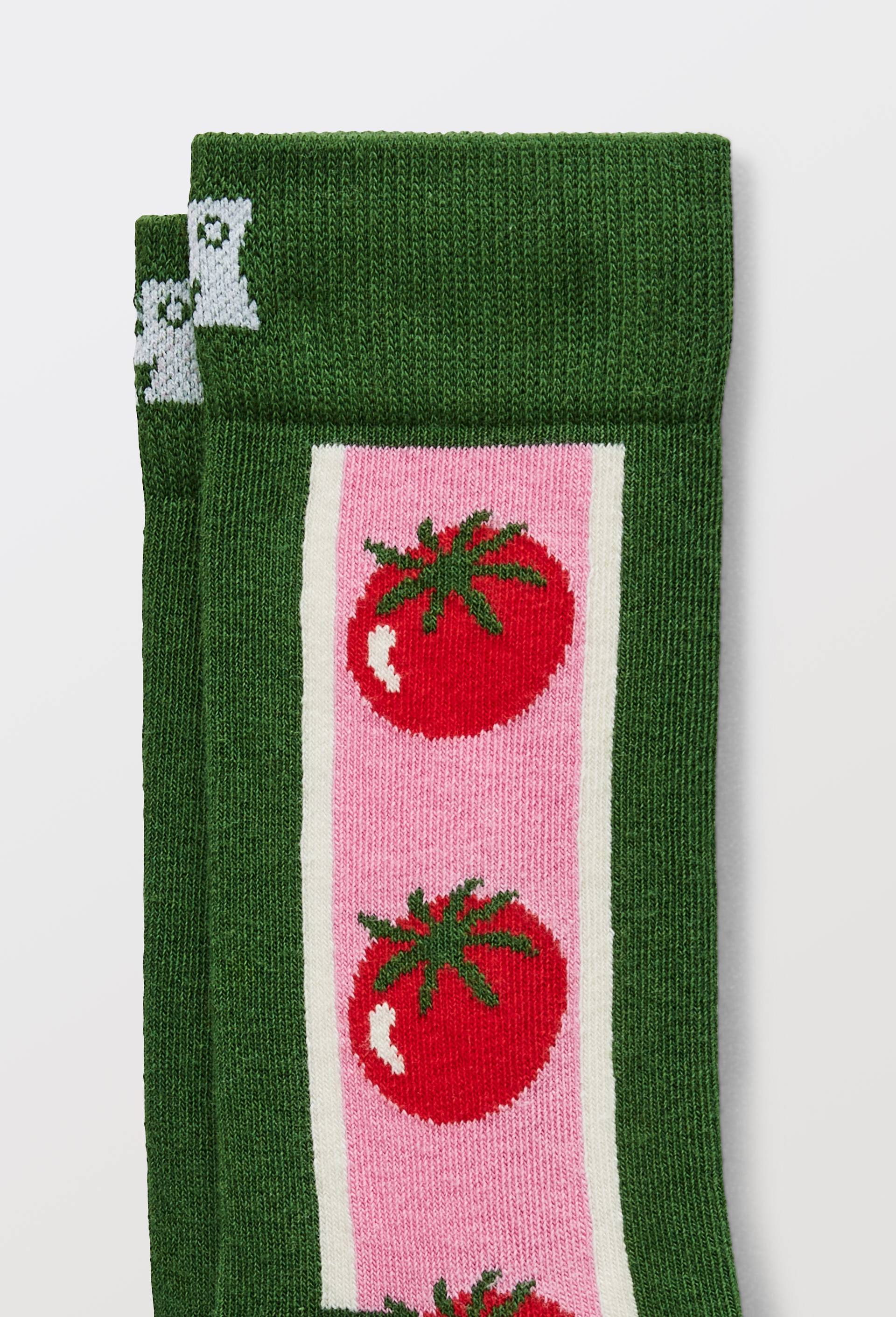 Paire de chaussettes fantaisie en coton HAPPY SOCKS, Vert fonc&eacute;, large image number 1