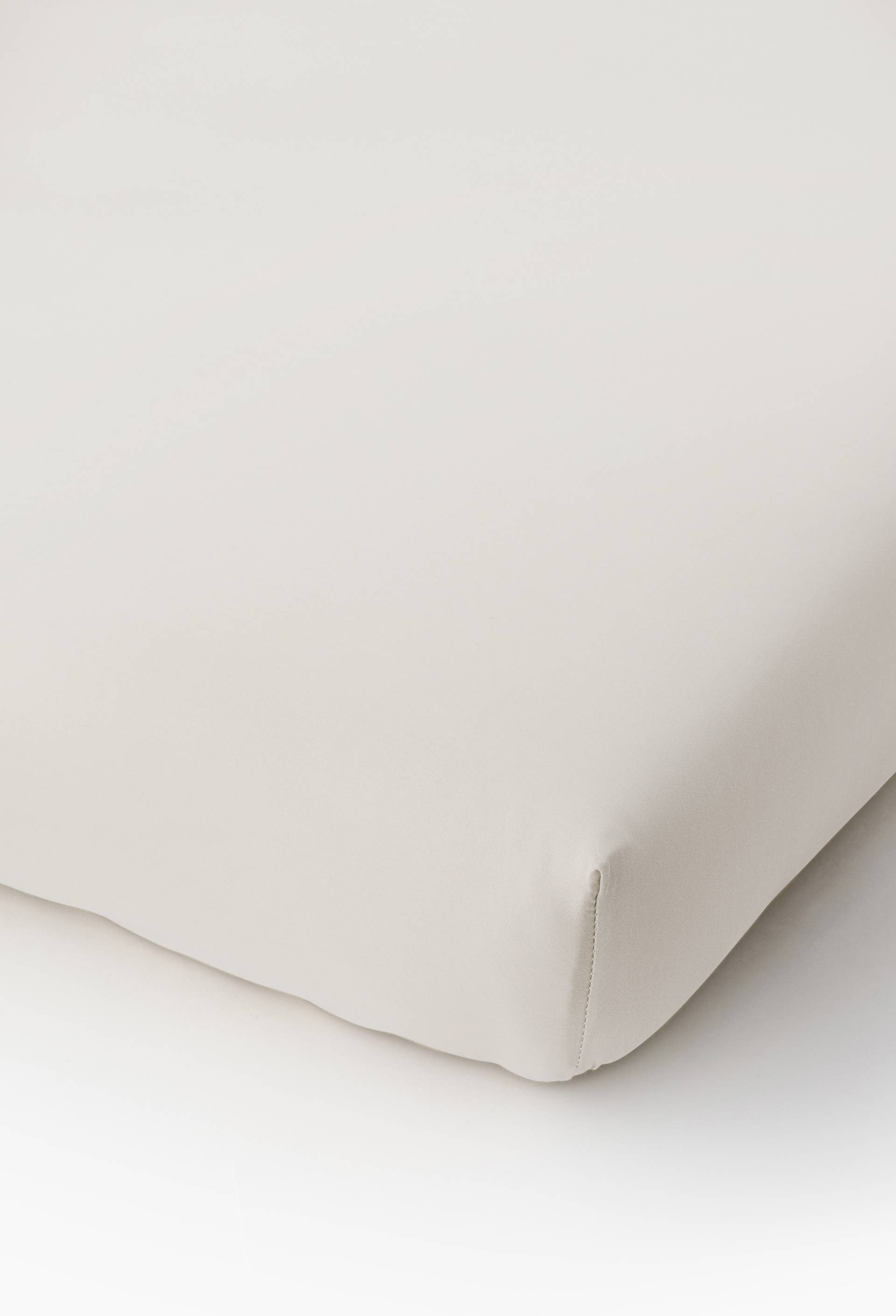 Drap housse, satin de coton bio, Ecru, large image number 0.0