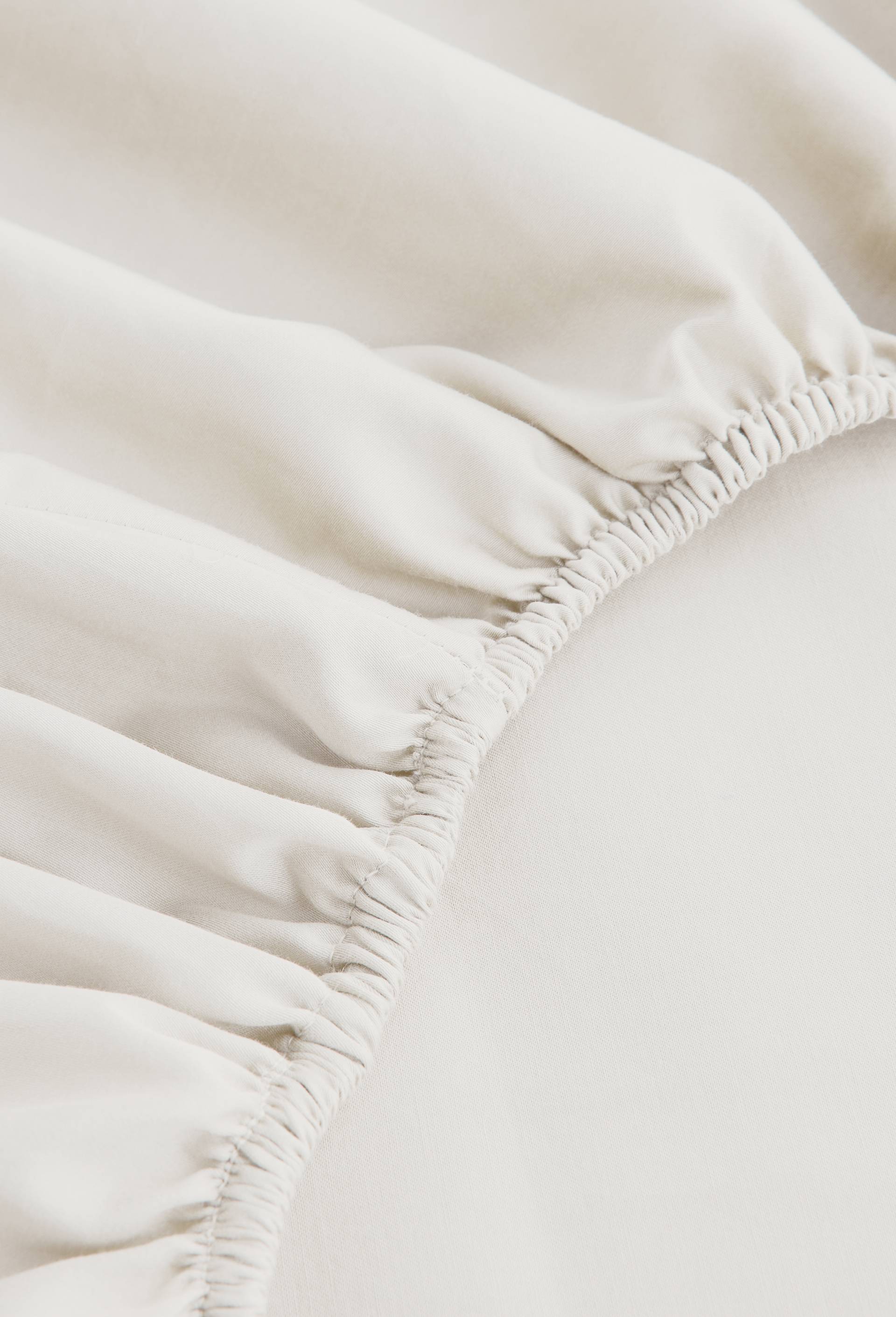 Drap housse, satin de coton bio, Ecru, large image number 1