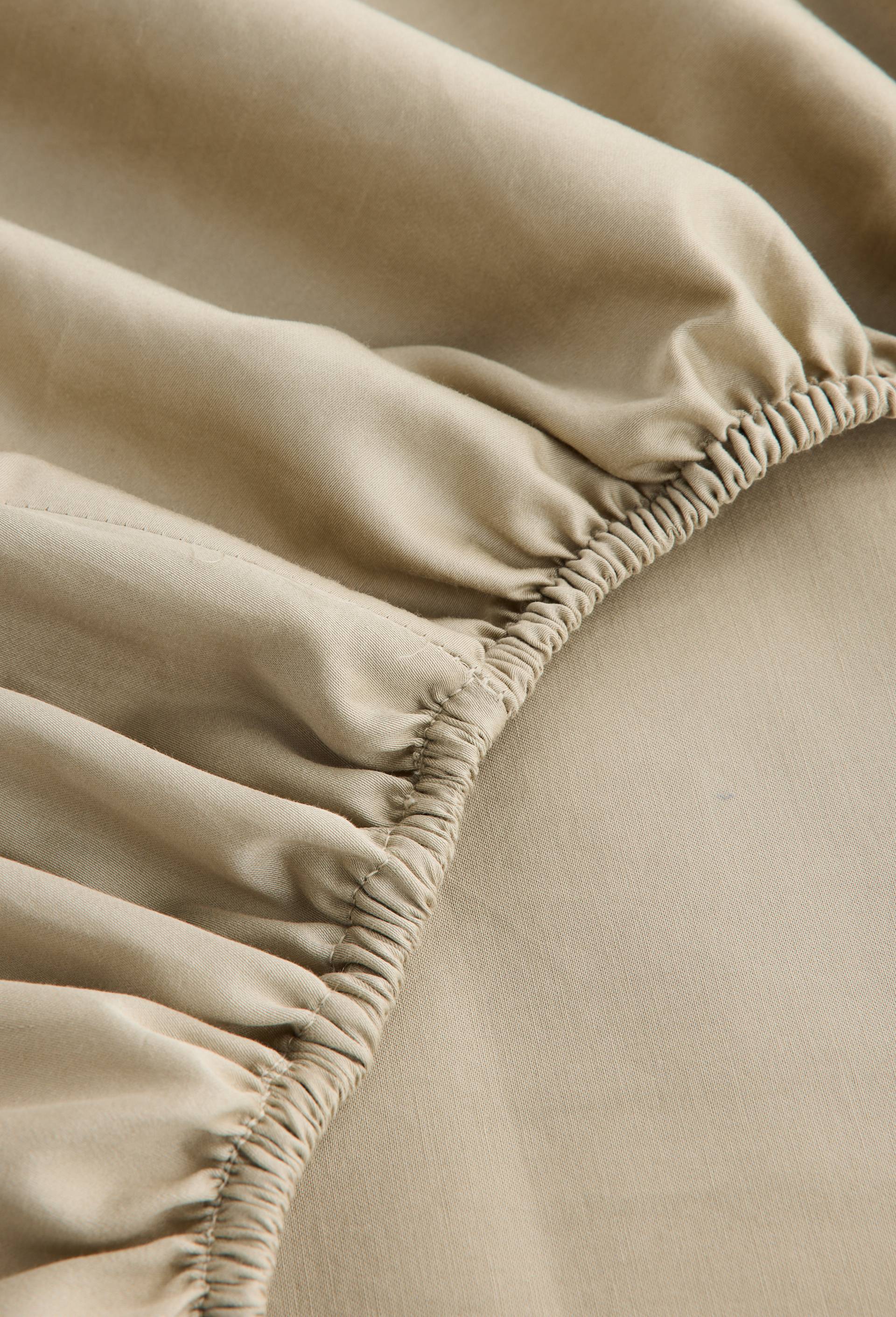 Drap housse, satin de coton bio, Beige clair, large image number 1