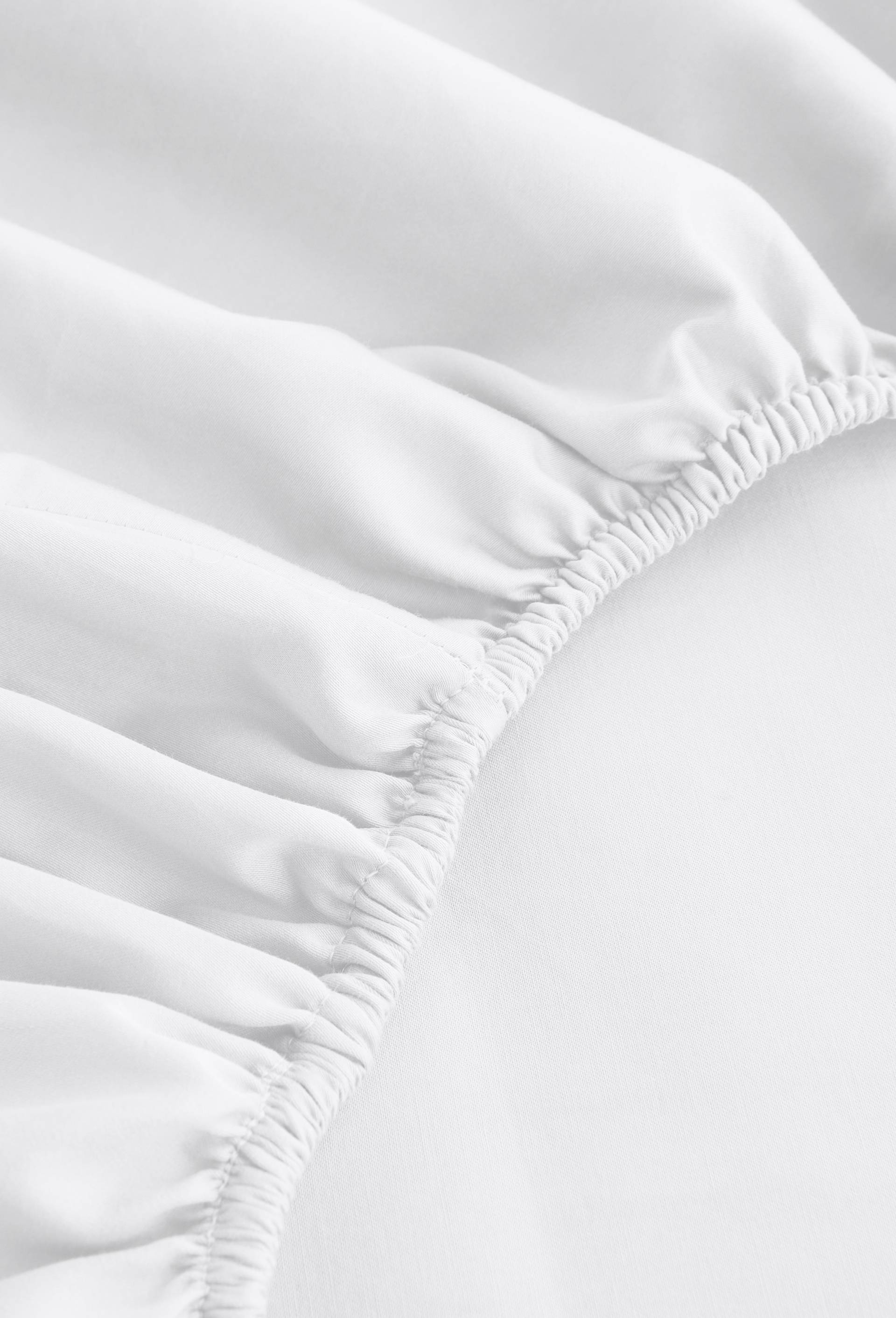 Drap housse, satin de coton bio, Blanc, large image number 1