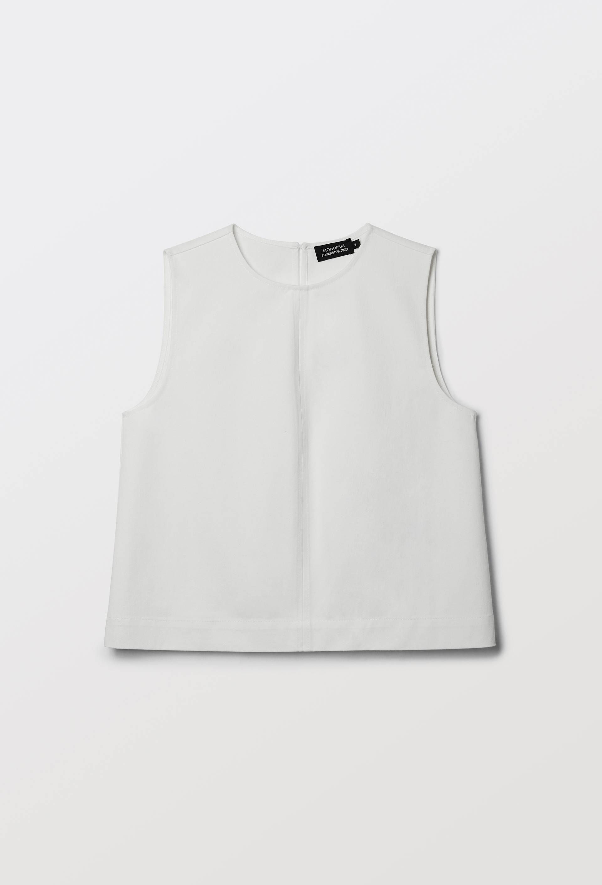 Top sans manches uni en coton BIO GOTS ECRU pour femme MONOPRIX