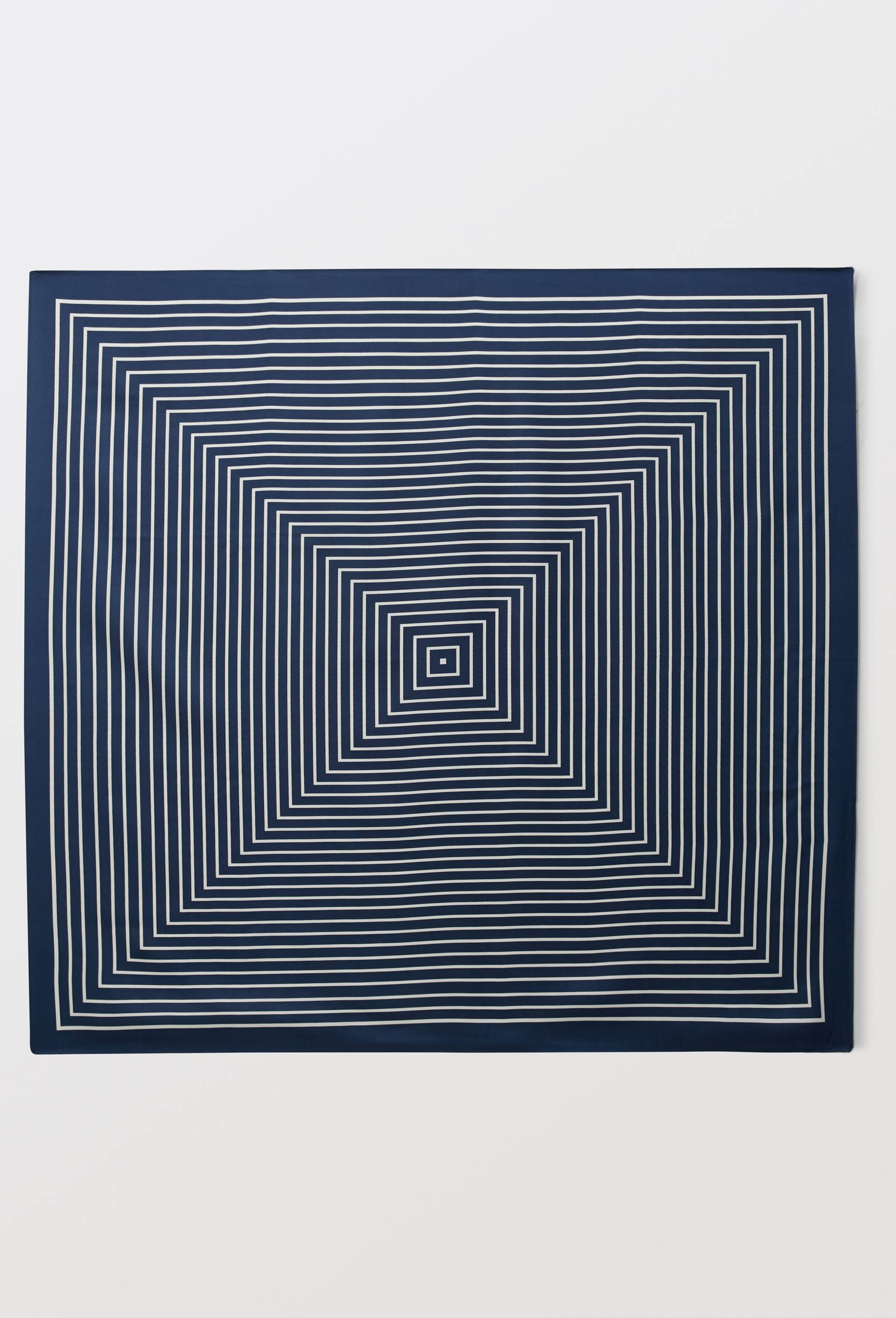 Foulard imprim&eacute;, mati&egrave;re recycl&eacute;e, Bleu fonc&eacute;, large image number 0