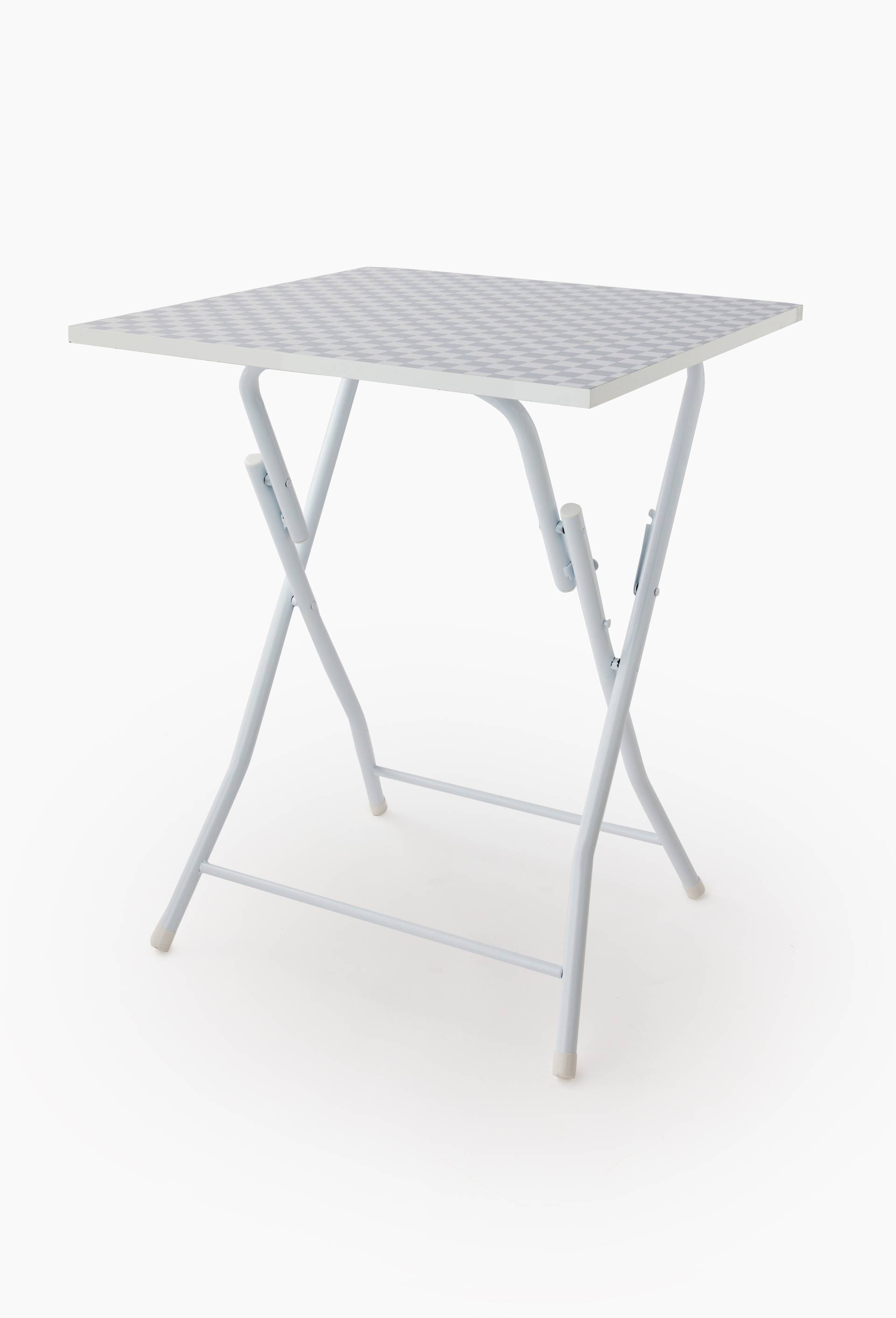 Table pliable imprimé, 60xH75 cm, en métal et bois, Bleu clair, large image number 0