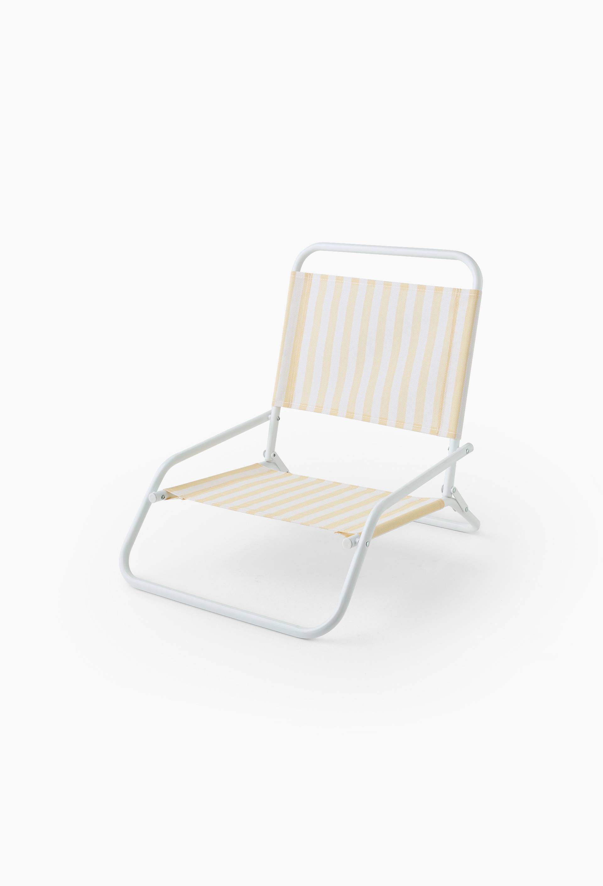 Chaise de plage pliante , 45xH50cm, en textilène et métal, Jaune clair, large image number 0