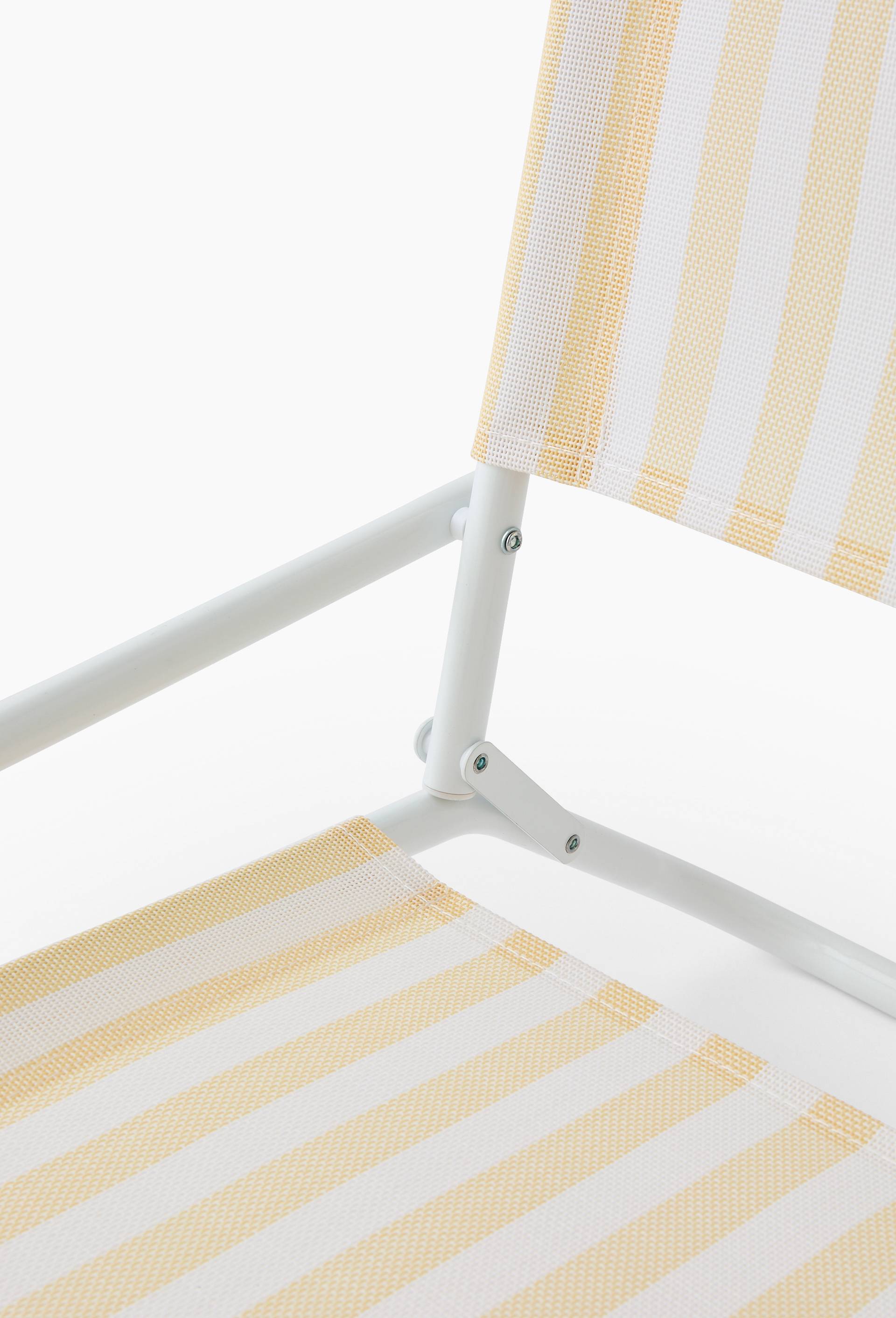 Chaise de plage pliante , 45xH50cm, en textilène et métal, Jaune clair, large image number 1