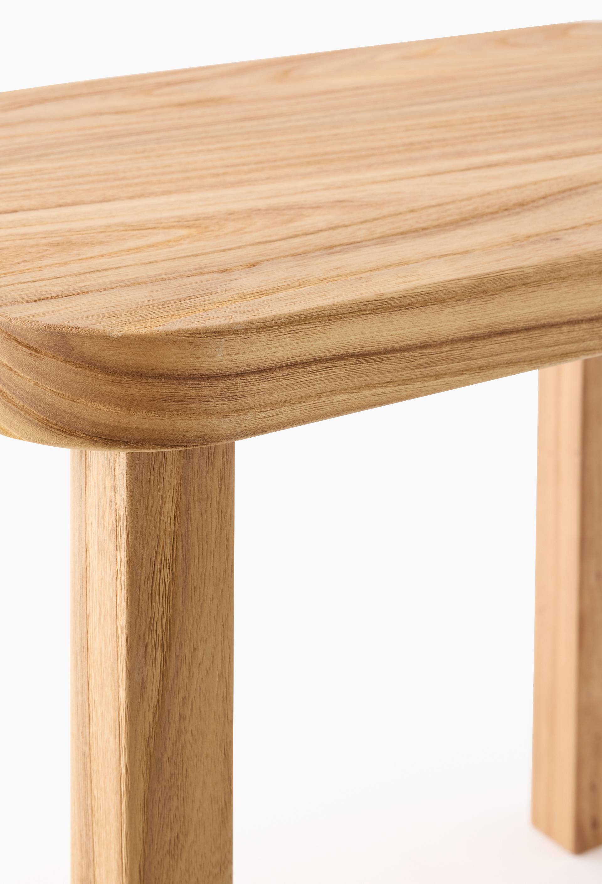 Table rectangle massive, 55x35xH45cm, en bois de noisetier, Beige clair, large image number 1
