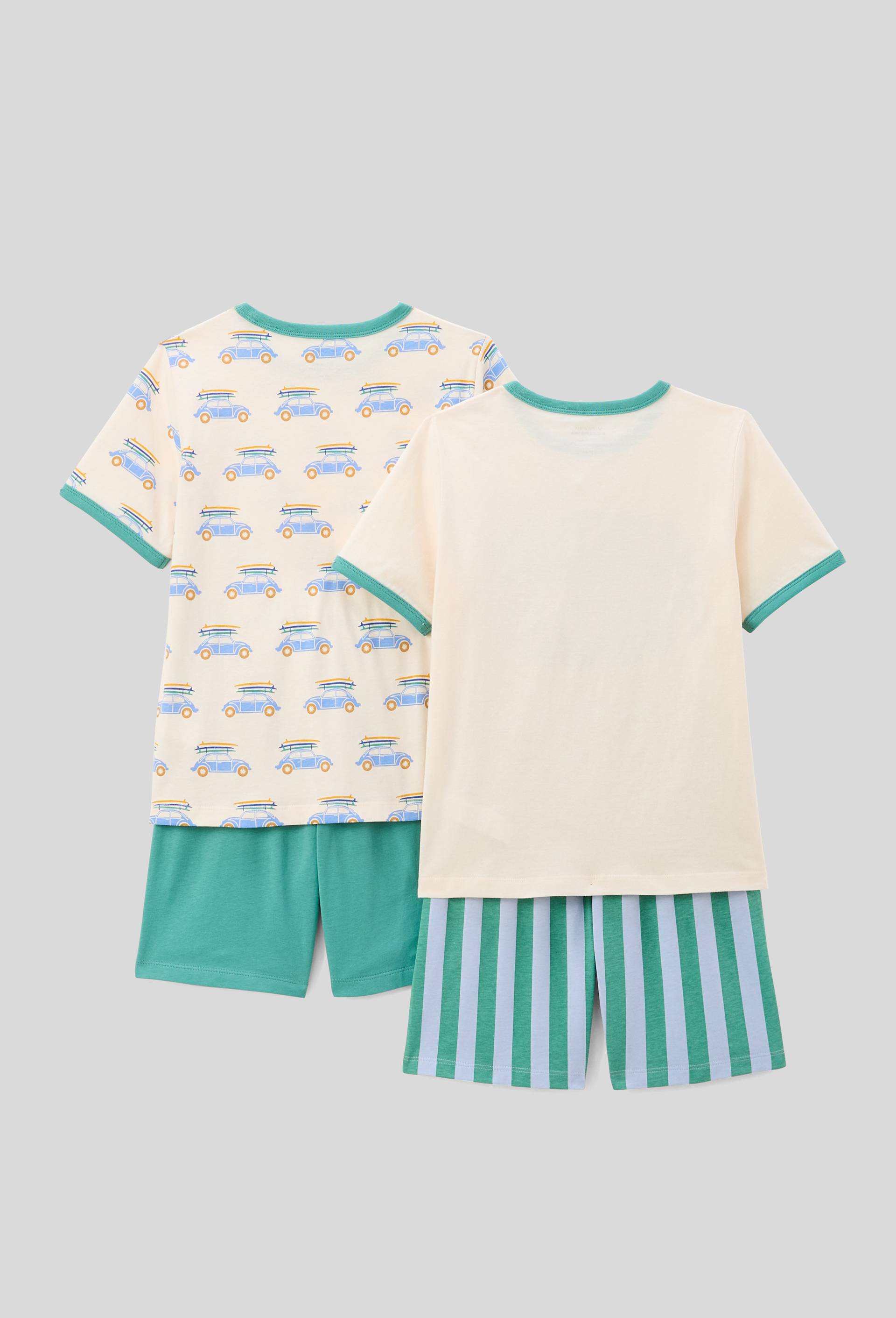 Lot de 2 pyjamas shorts imprimé en jersey coton BIO GOTS, Vert, large image number 1