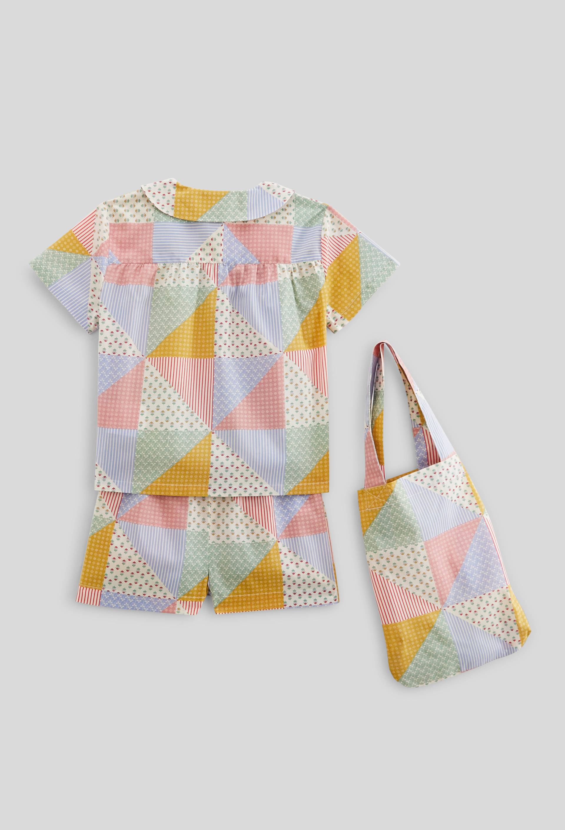 Pyjama chemise short imprimé en gaze de coton BIO GOTS, Beige clair, large image number 1